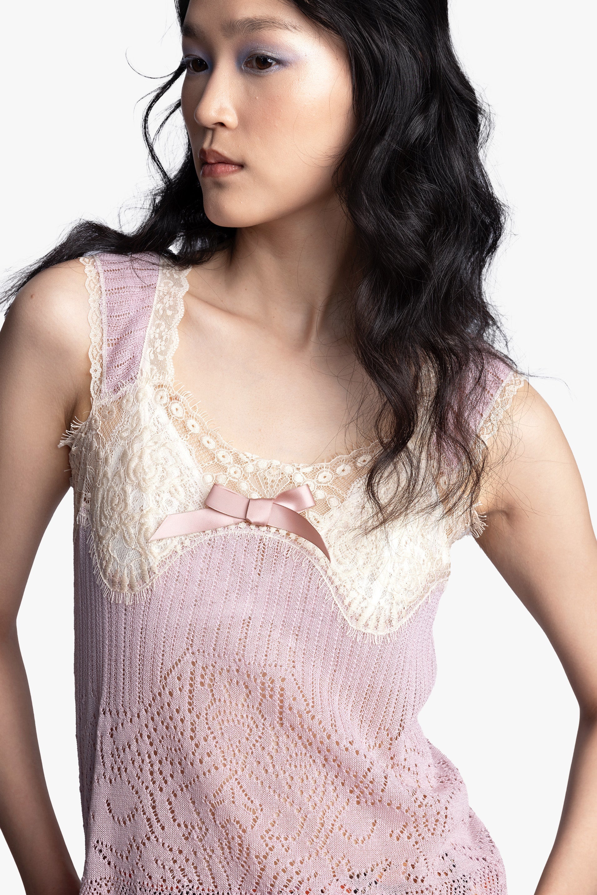 Lingerie Lace Knit Camisole - Blush - Anna Sui Discount