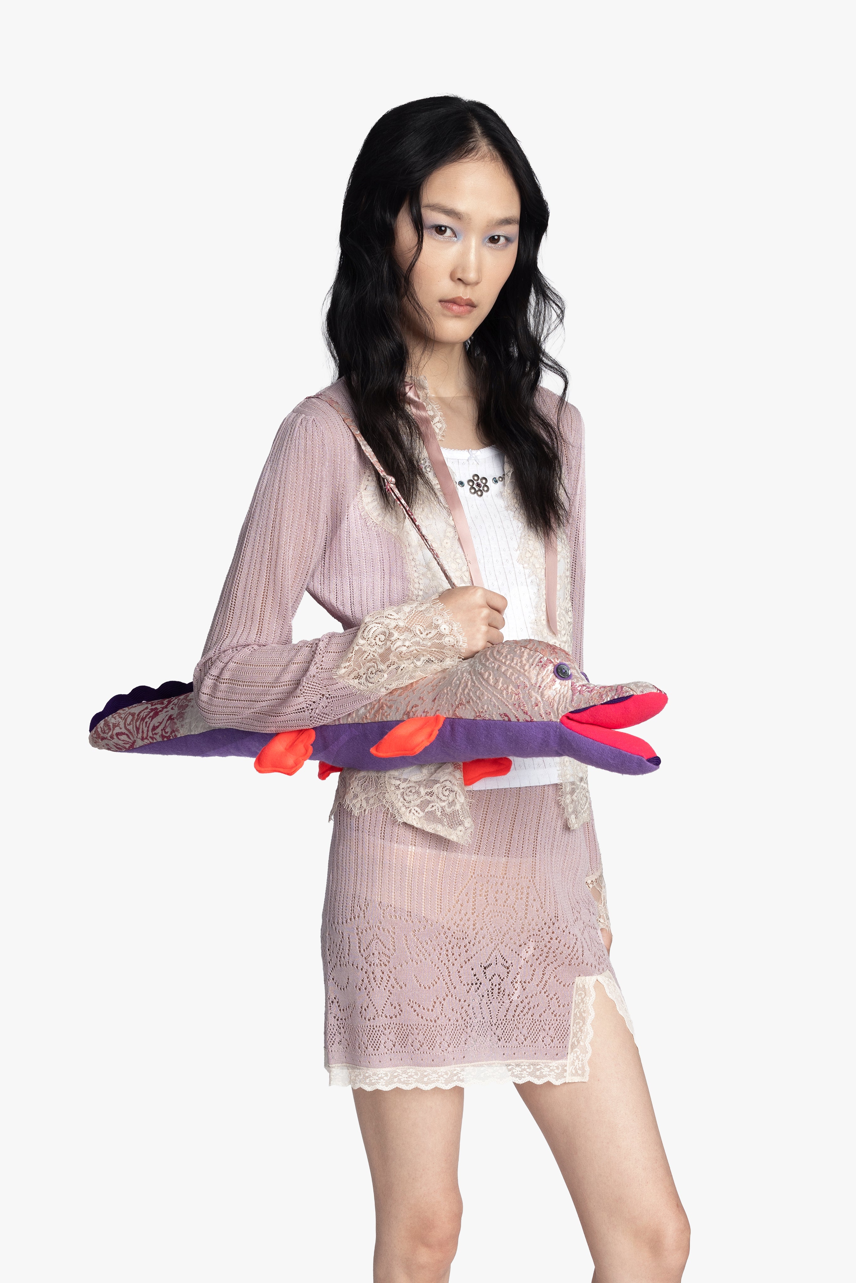 Lingerie Lace Knits Cardigan - Blush - Anna Sui US