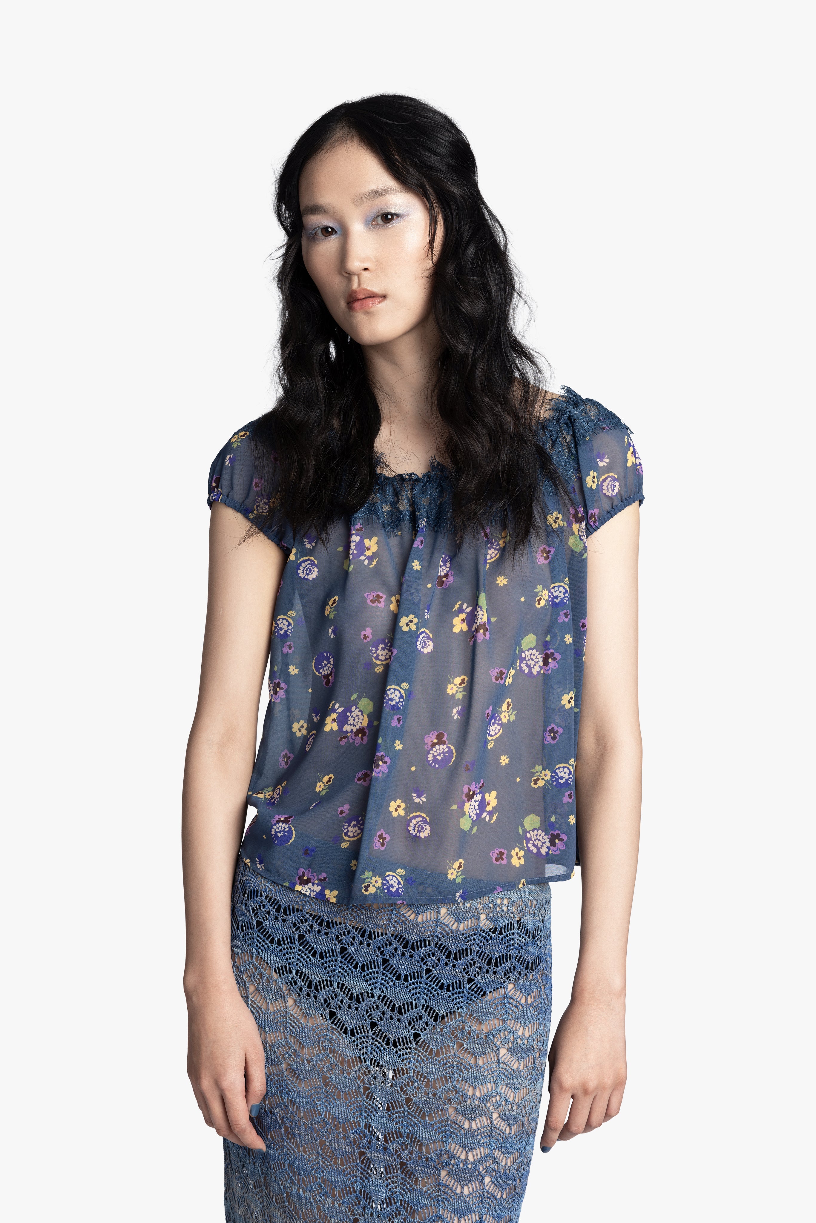 Night Blooming Chiffon Top - Anna Sui Sale