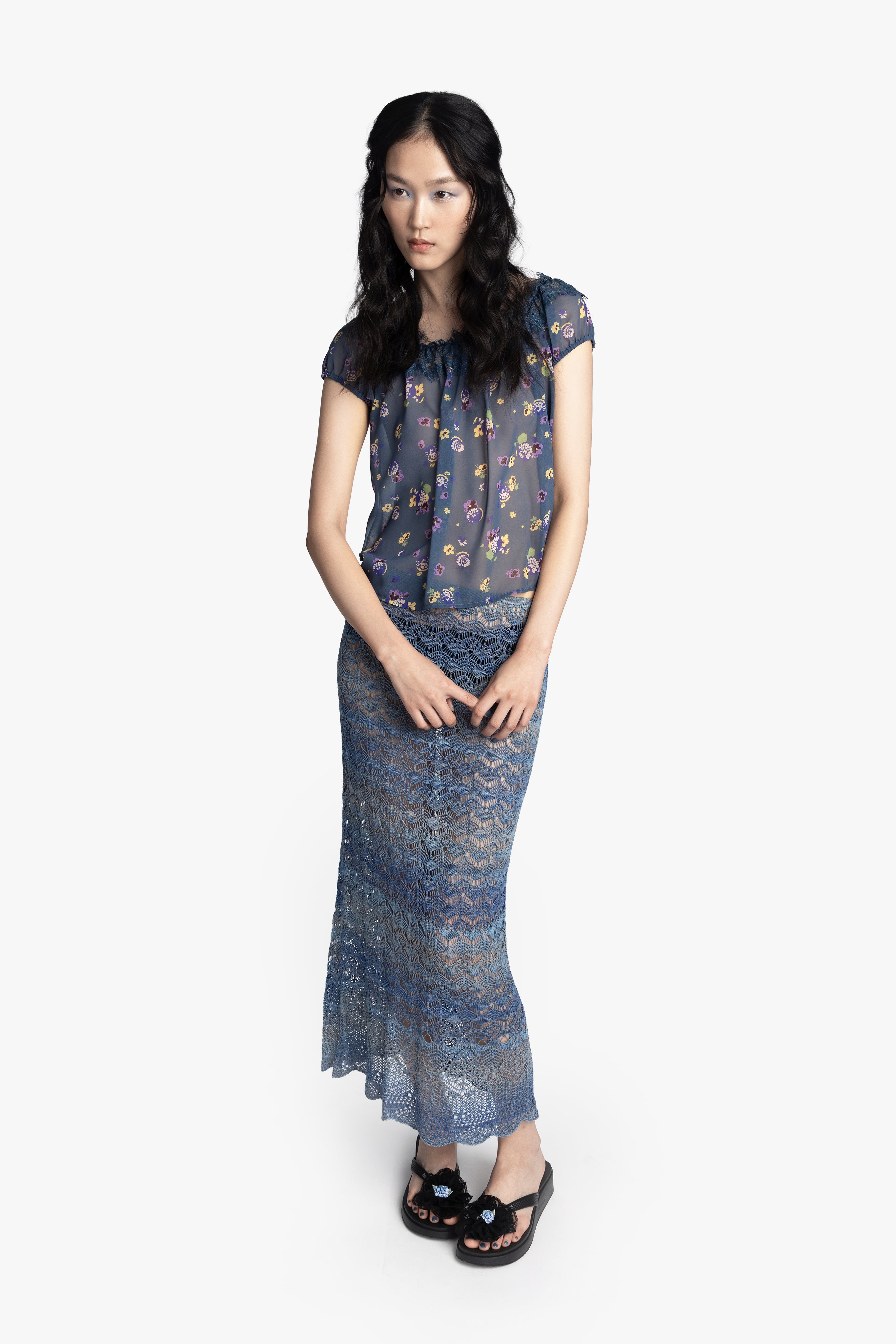 Night Blooming Chiffon Top - Anna Sui Sale