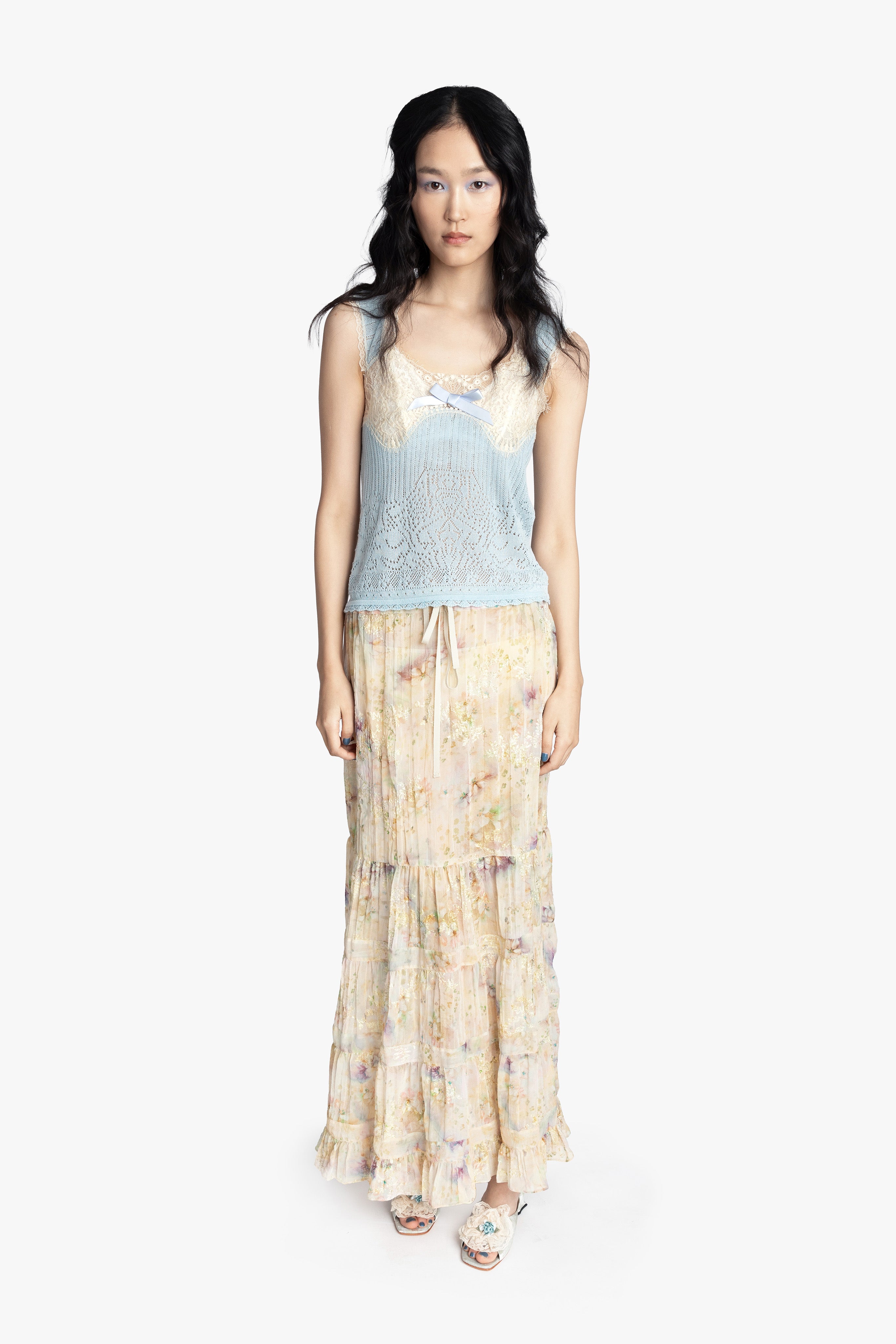 Oasis Blooms Tiered Skirt - Anna Sui Outlet