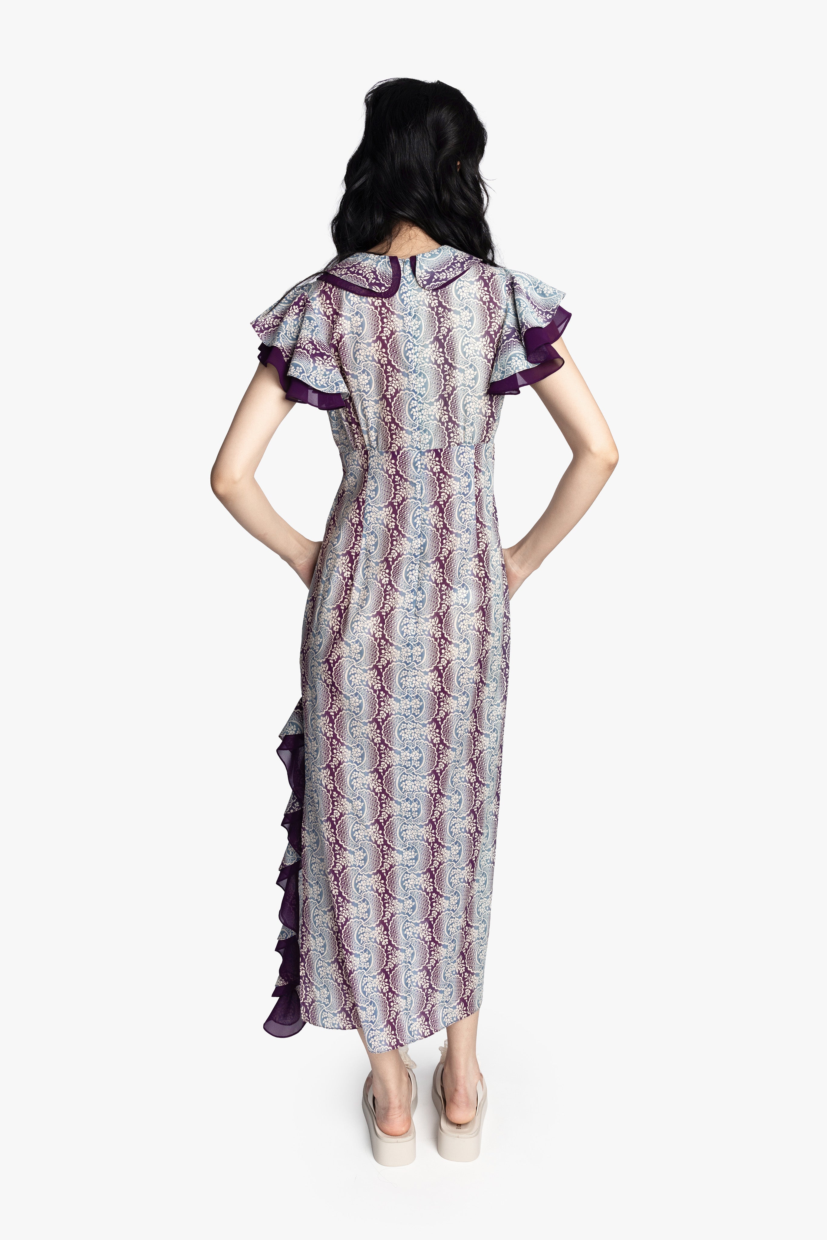 Ombre Ribbons Cotton Ruffle Dress - Anna Sui Sale