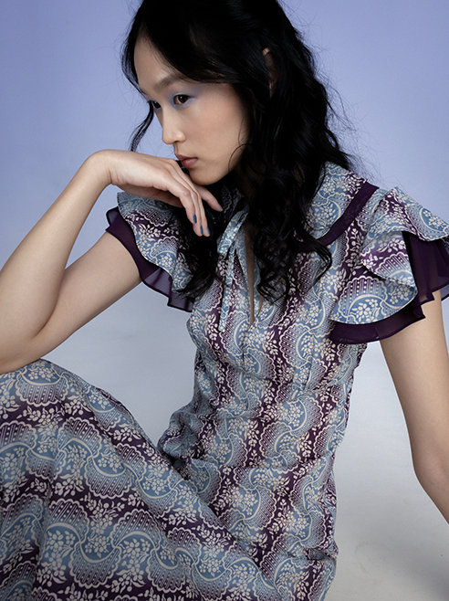 Ombre Ribbons Cotton Ruffle Dress - Anna Sui Sale