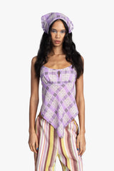 Plaid Blossom Top Apron - Anna Sui Online