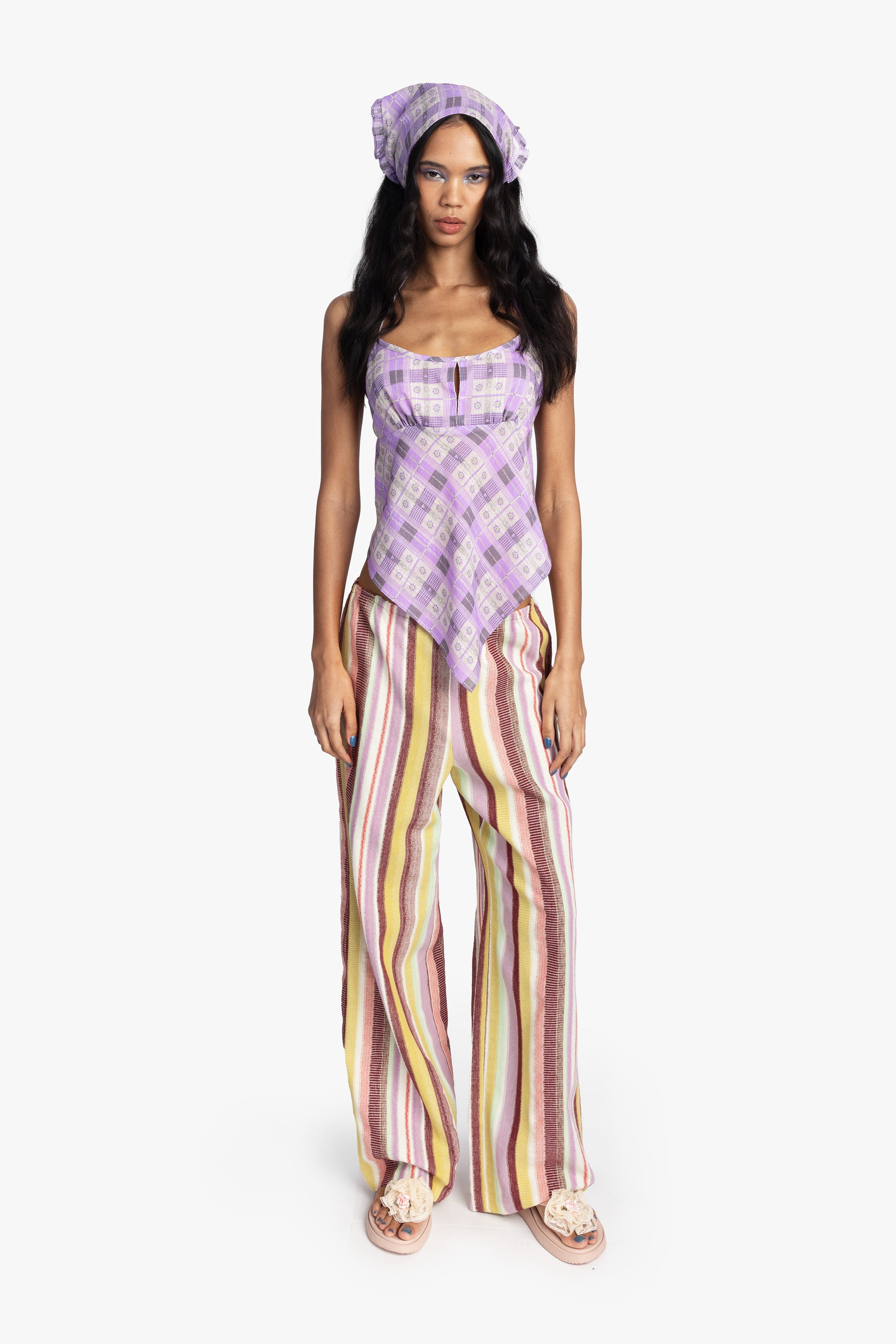 Plaid Blossom Top Apron - Anna Sui Online