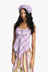 Plaid Blossom Top Apron - Anna Sui Online