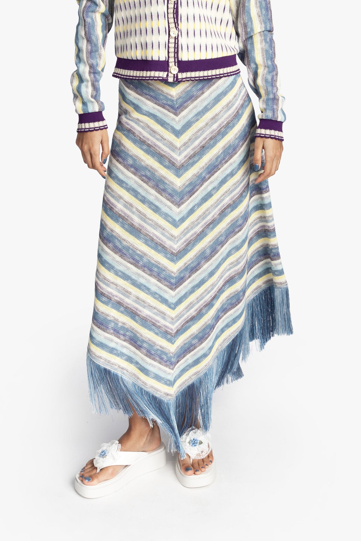 Serape Knit Fringe Skirt - Anna Sui Outlet