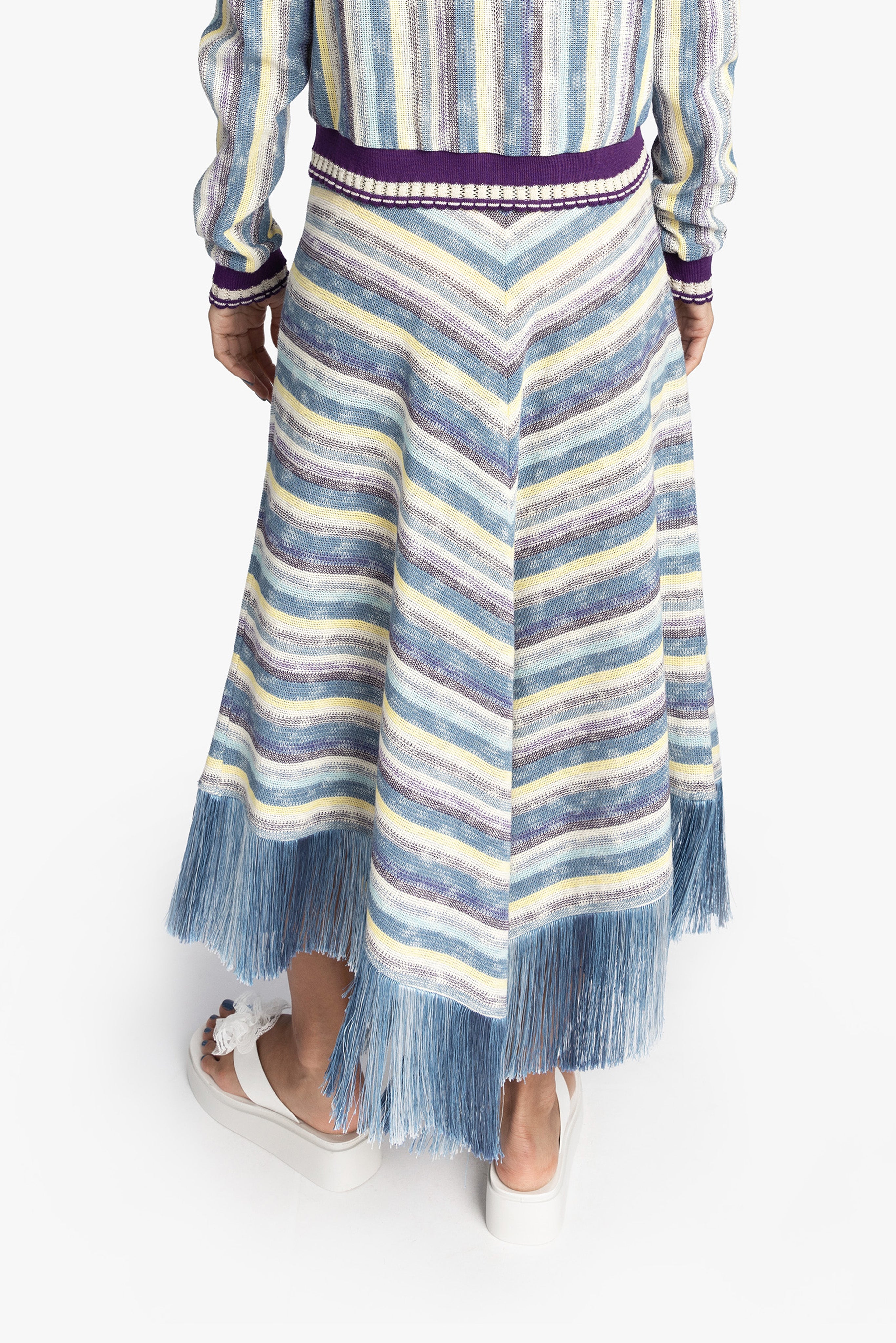 Serape Knit Fringe Skirt - Anna Sui Outlet