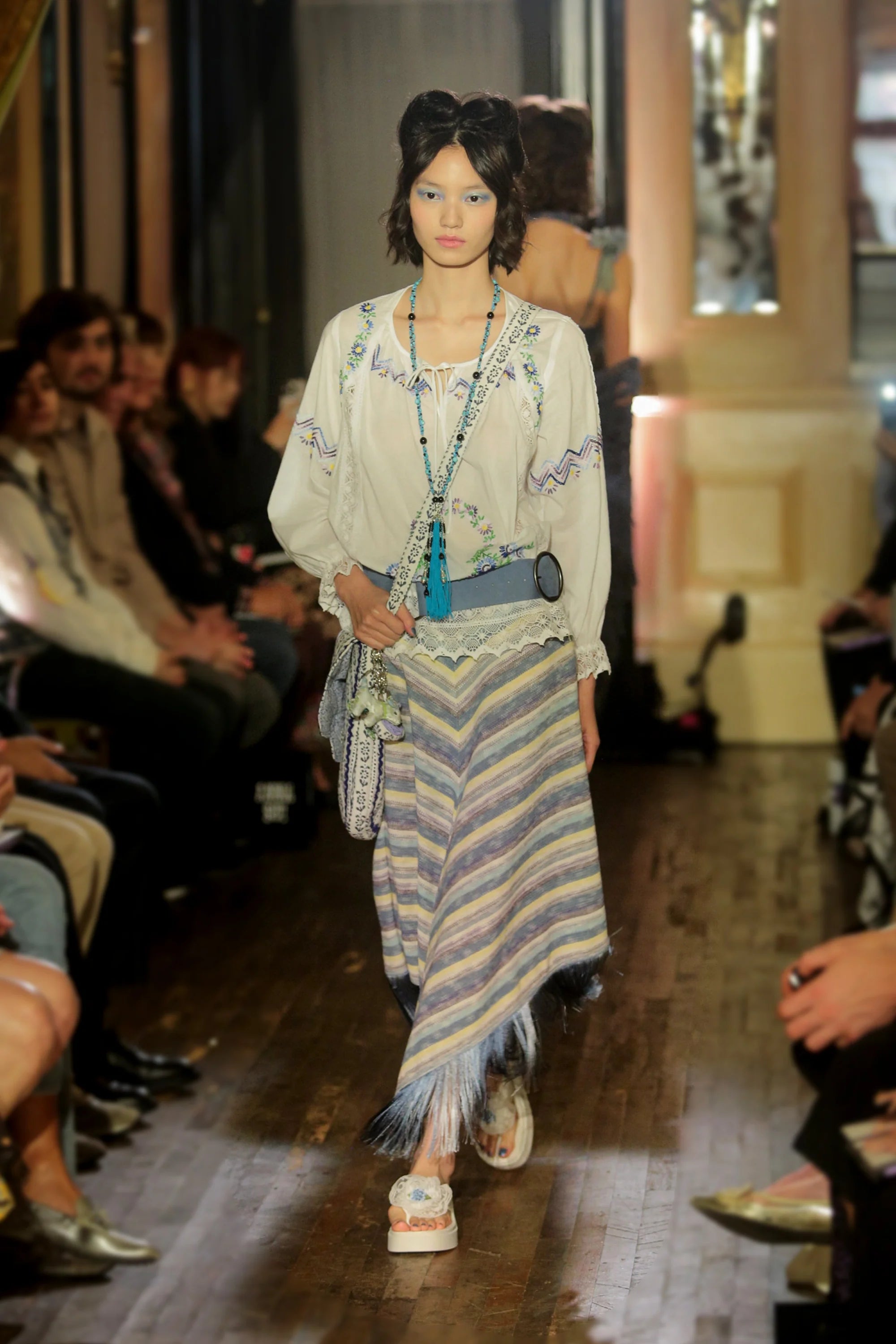 Serape Knit Fringe Skirt - Anna Sui Outlet