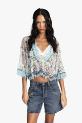 Lady Chatterley's Lace V-Neck Top - Anna Sui US