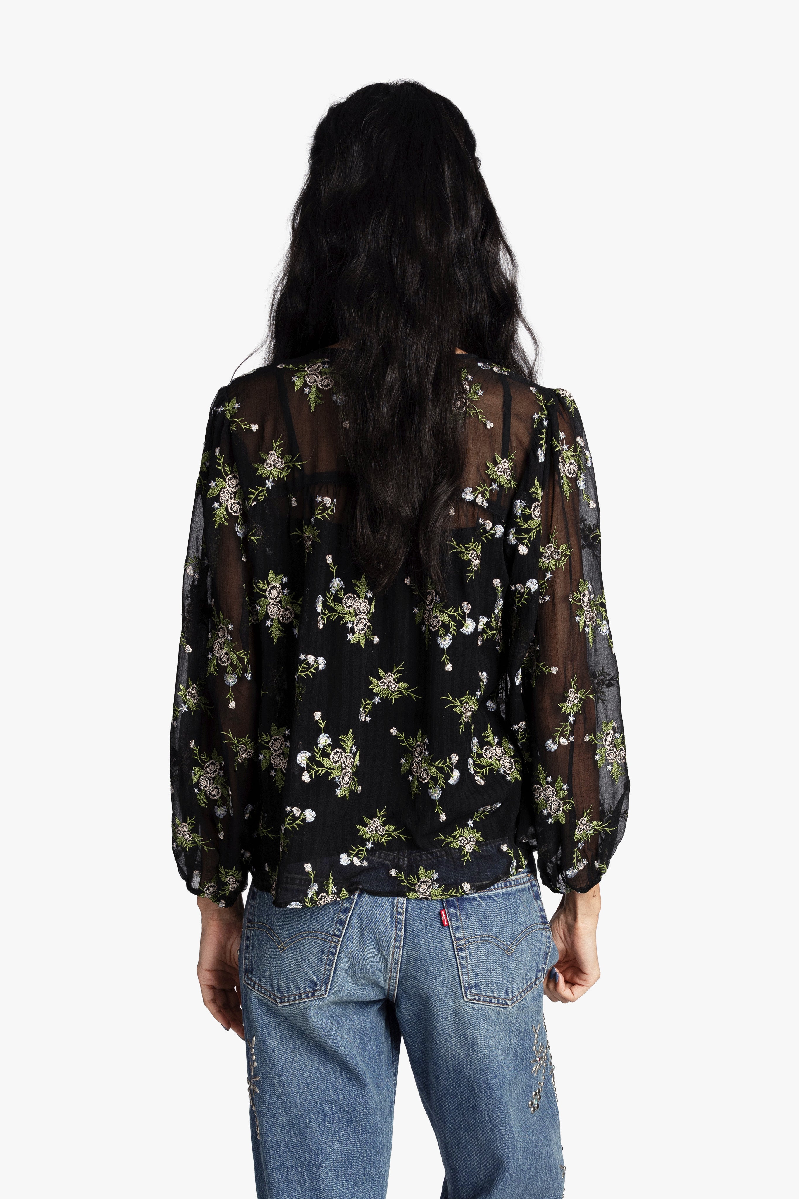 Bluebell Embroidered Chiffon Blouse - Anna Sui Discount