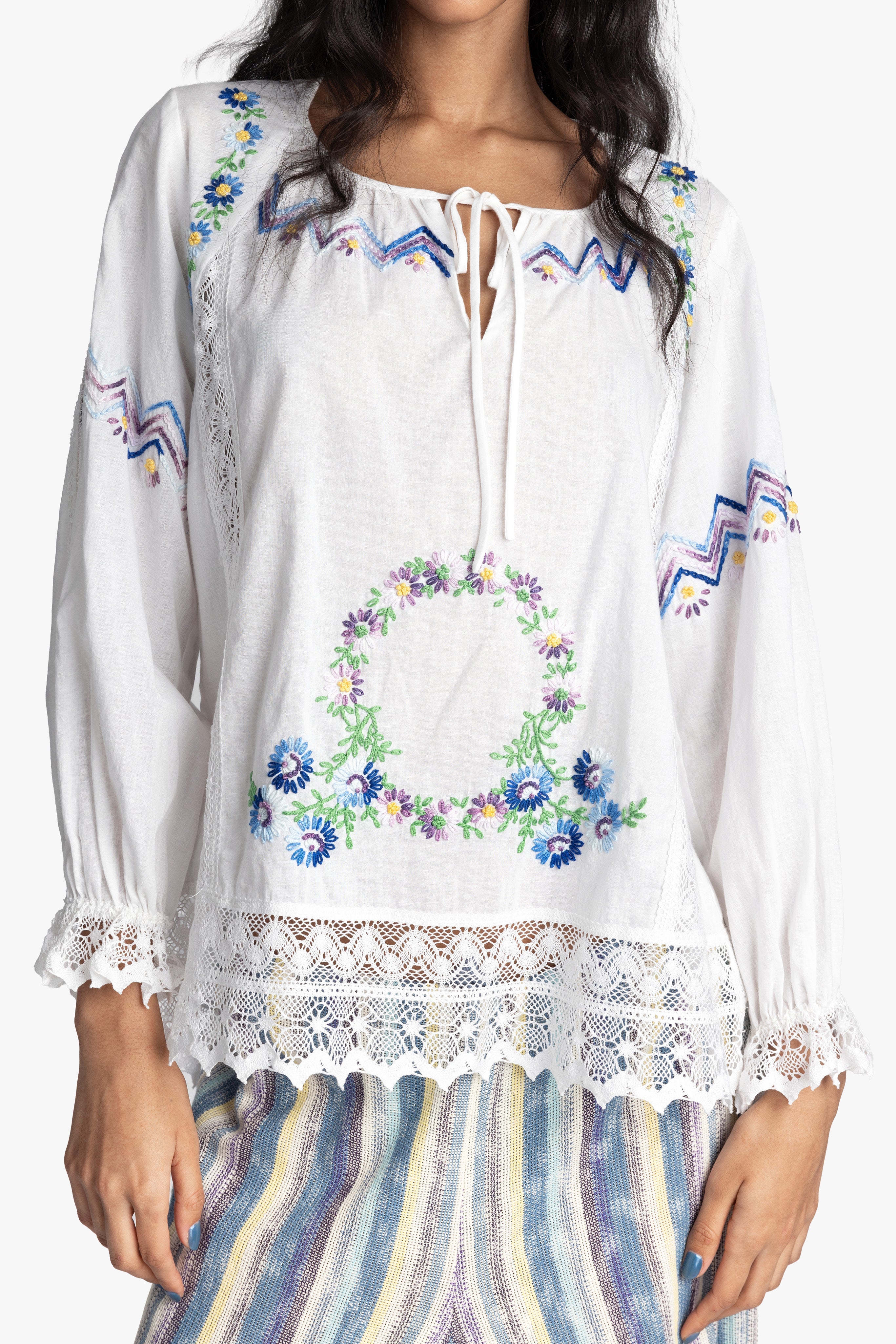 Morning Glory Embroidery Blouse - Anna Sui Outlet