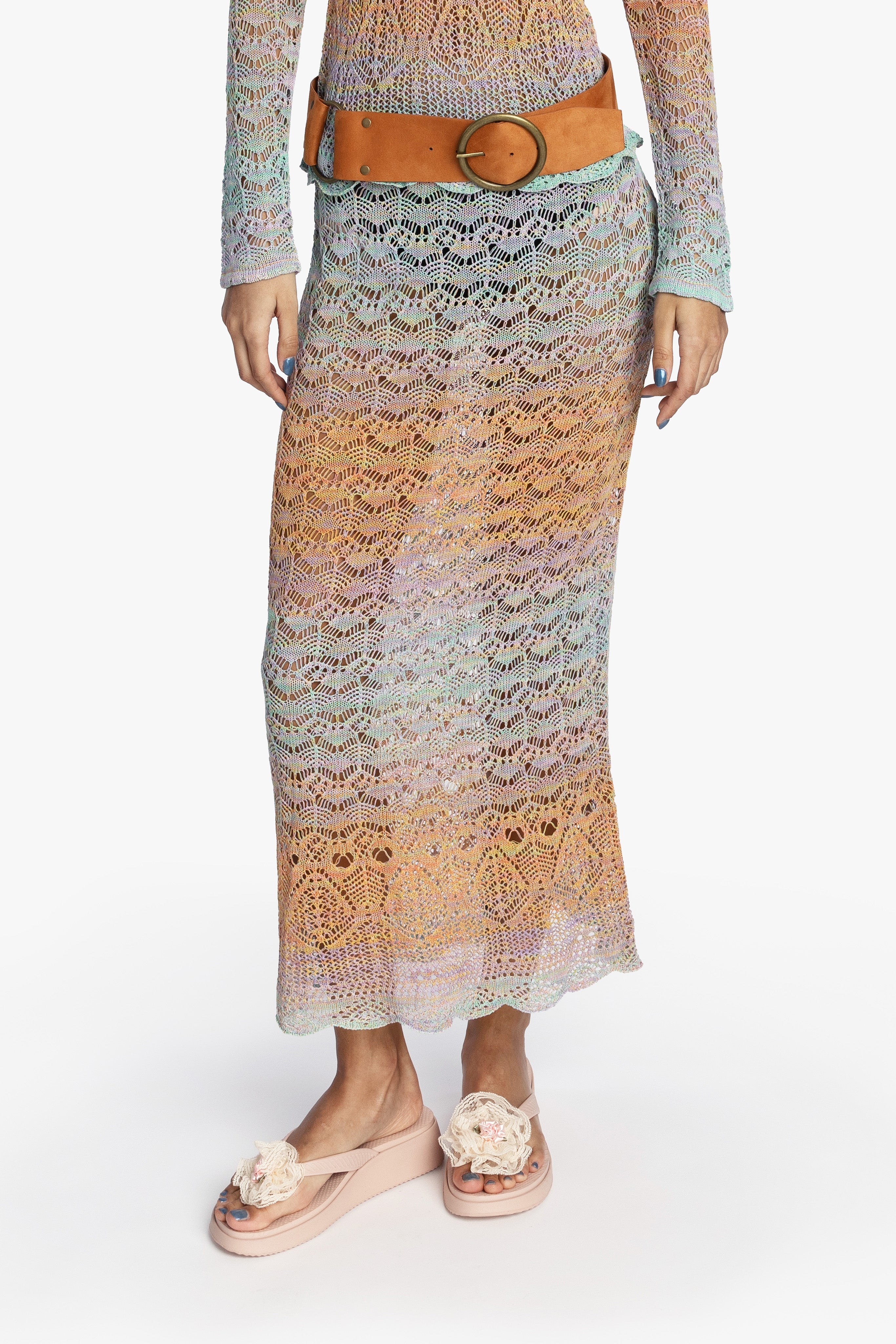 Ombre Space Dye Crochet Skirt - Sunset - Anna Sui Discount