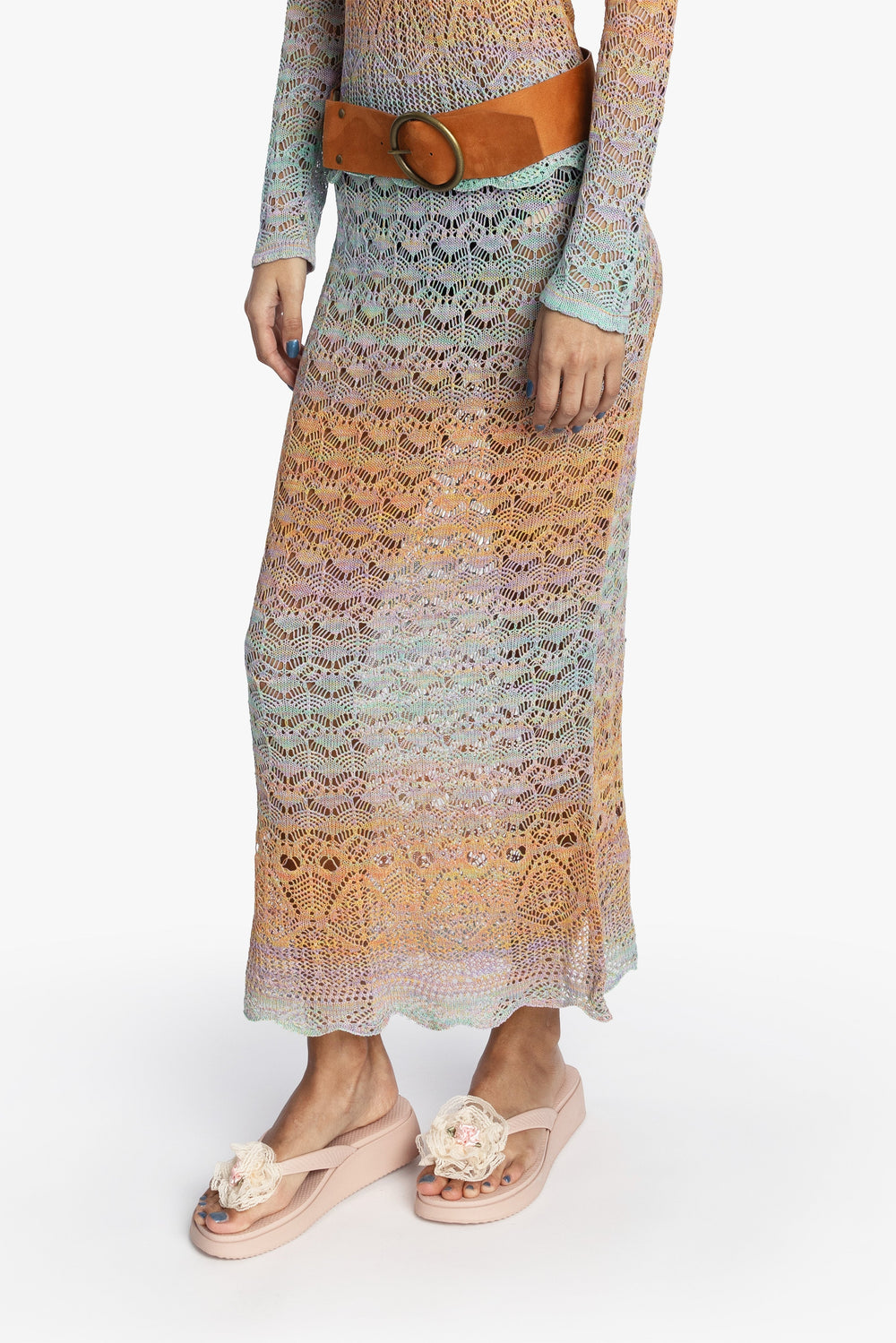 Ombre Space Dye Crochet Skirt - Sunset - Anna Sui Discount