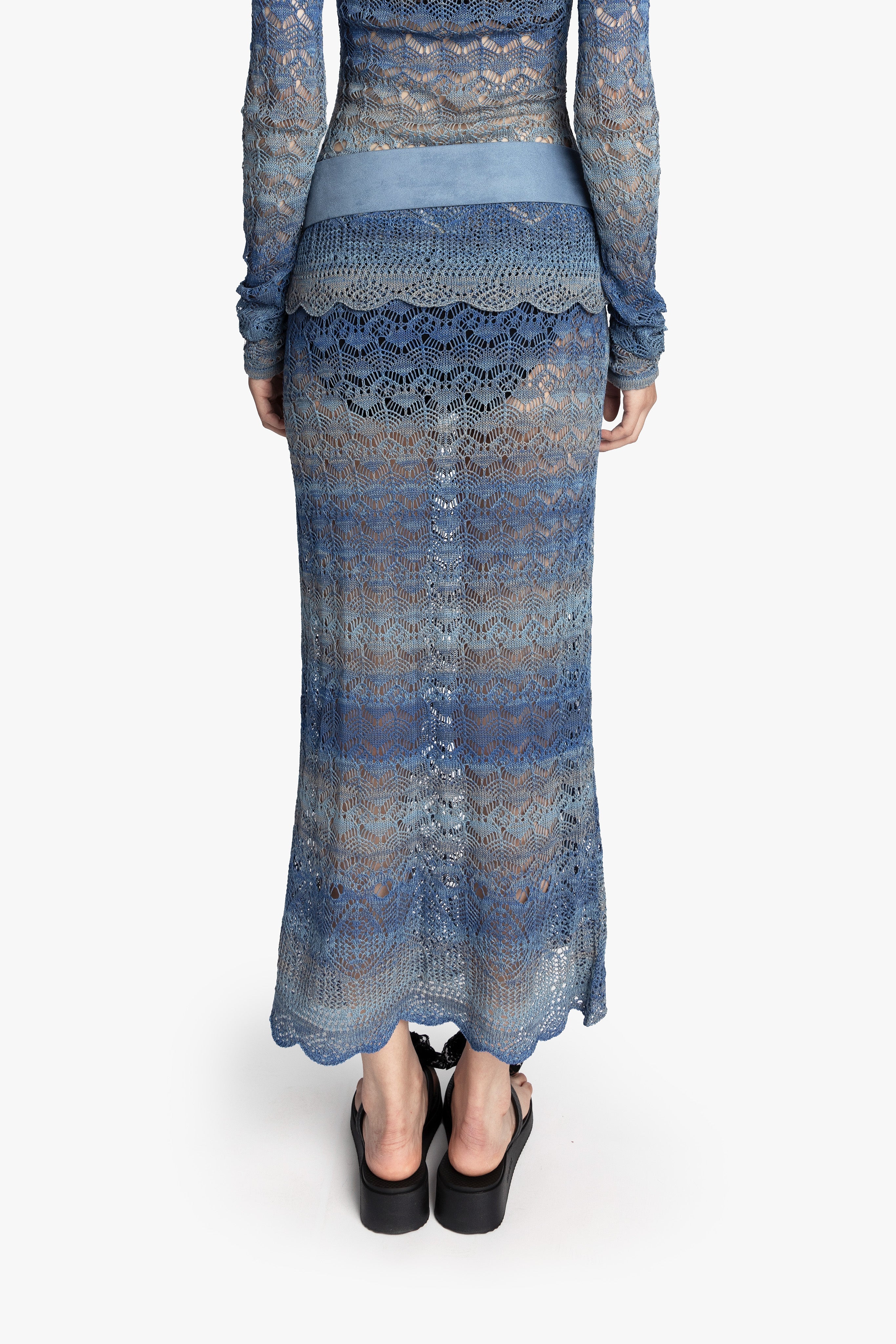 Ombre Space Dye Crochet Skirt - Twilight - Anna Sui Online