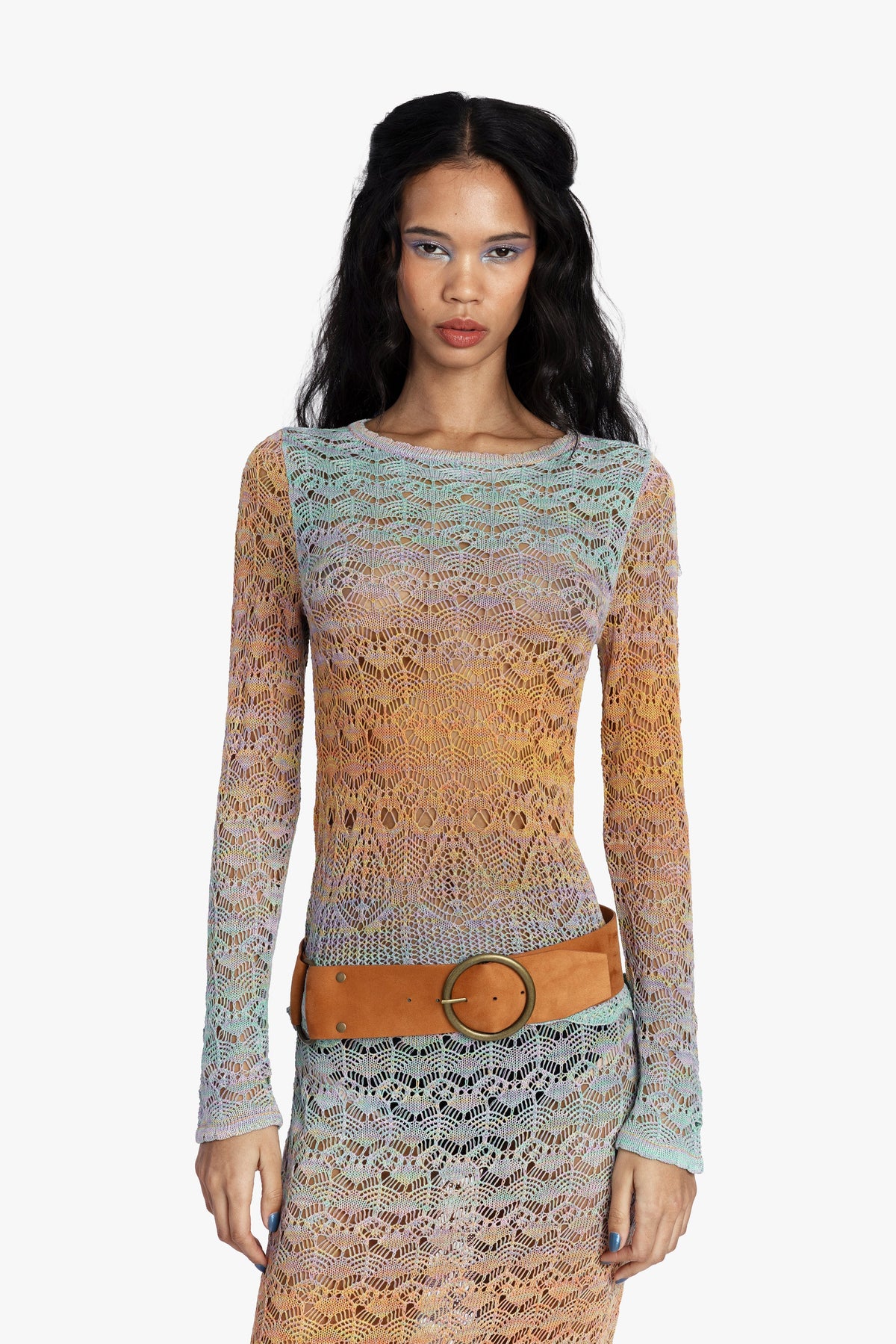 Ombre Space Dye Crochet Top - Sunset - Anna Sui Sale