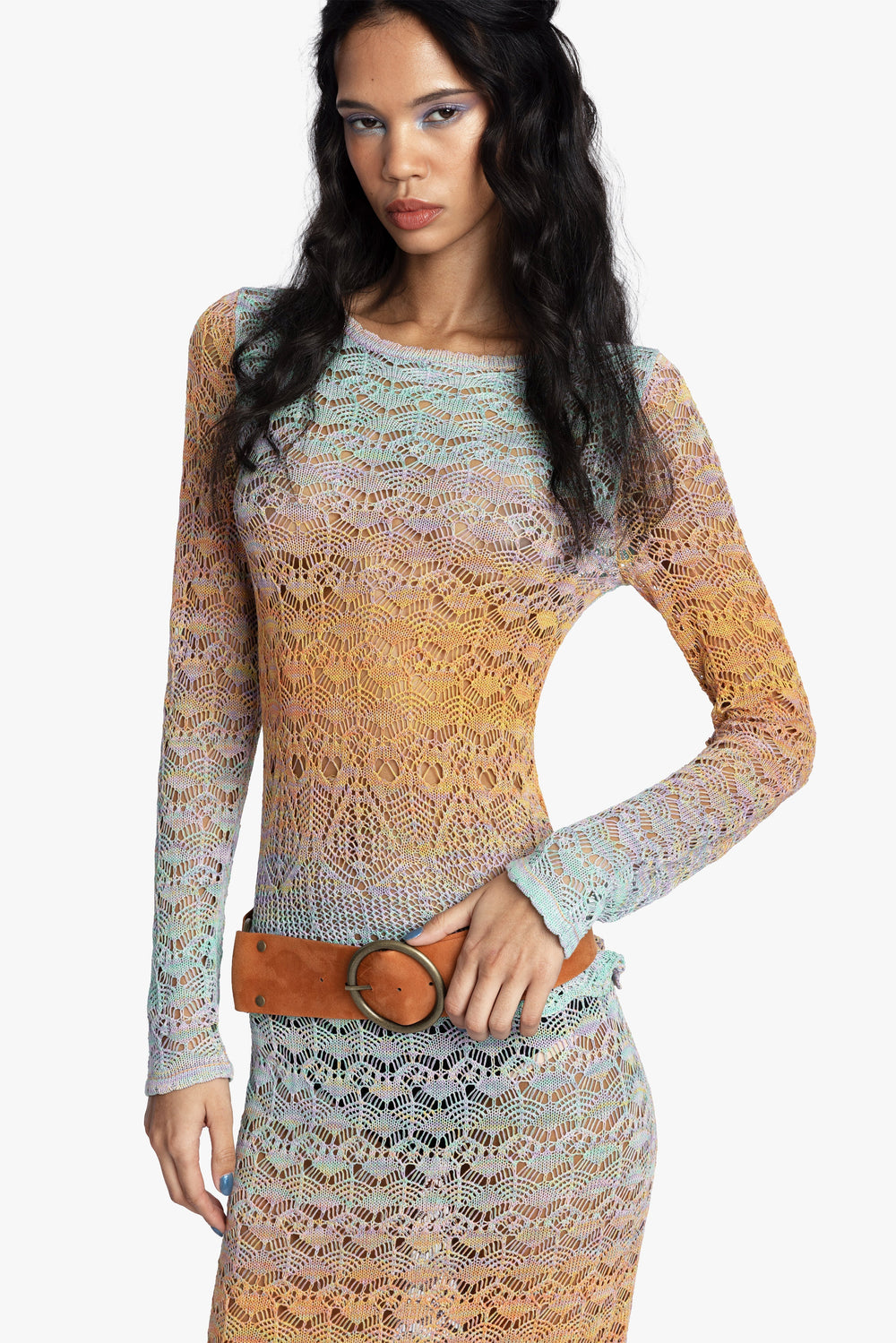 Ombre Space Dye Crochet Top - Sunset - Anna Sui Sale