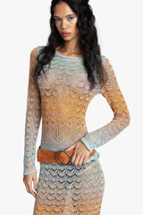 Ombre Space Dye Crochet Top - Sunset - Anna Sui Sale