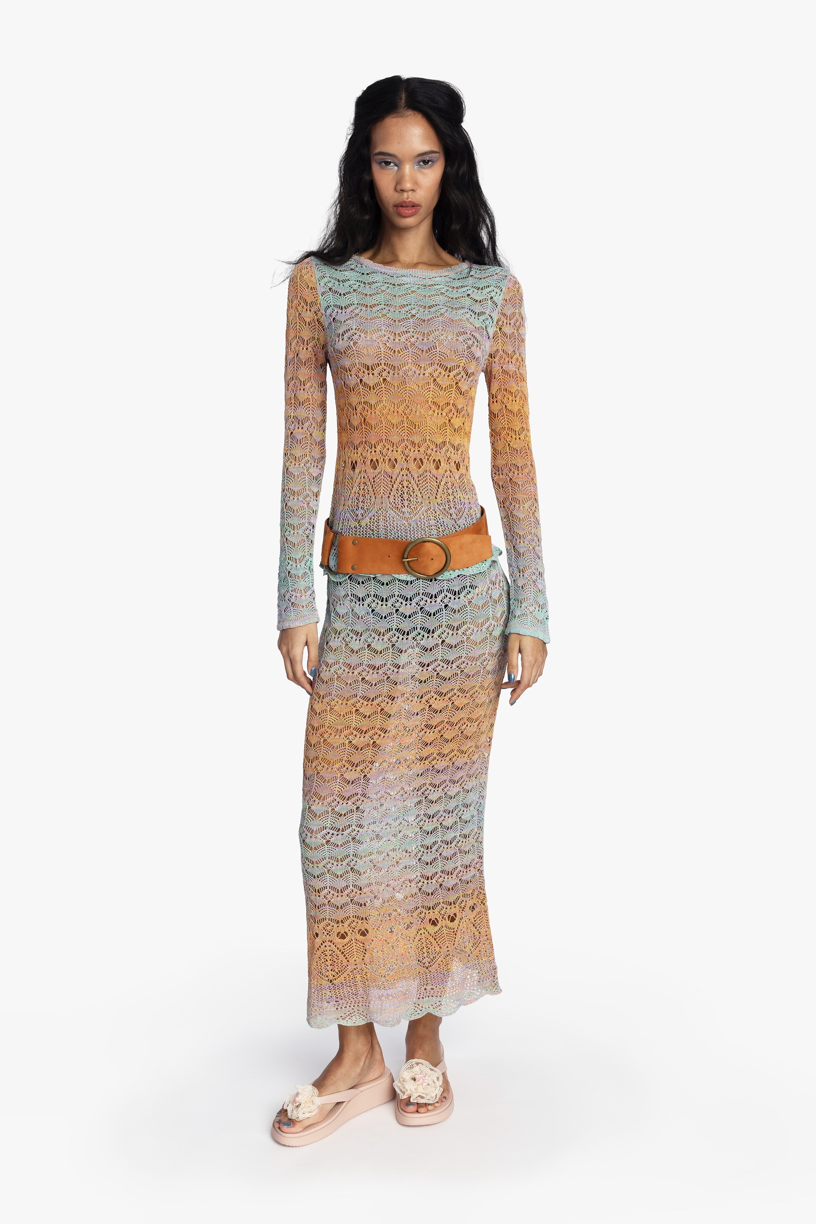 Ombre Space Dye Crochet Top - Sunset - Anna Sui Sale