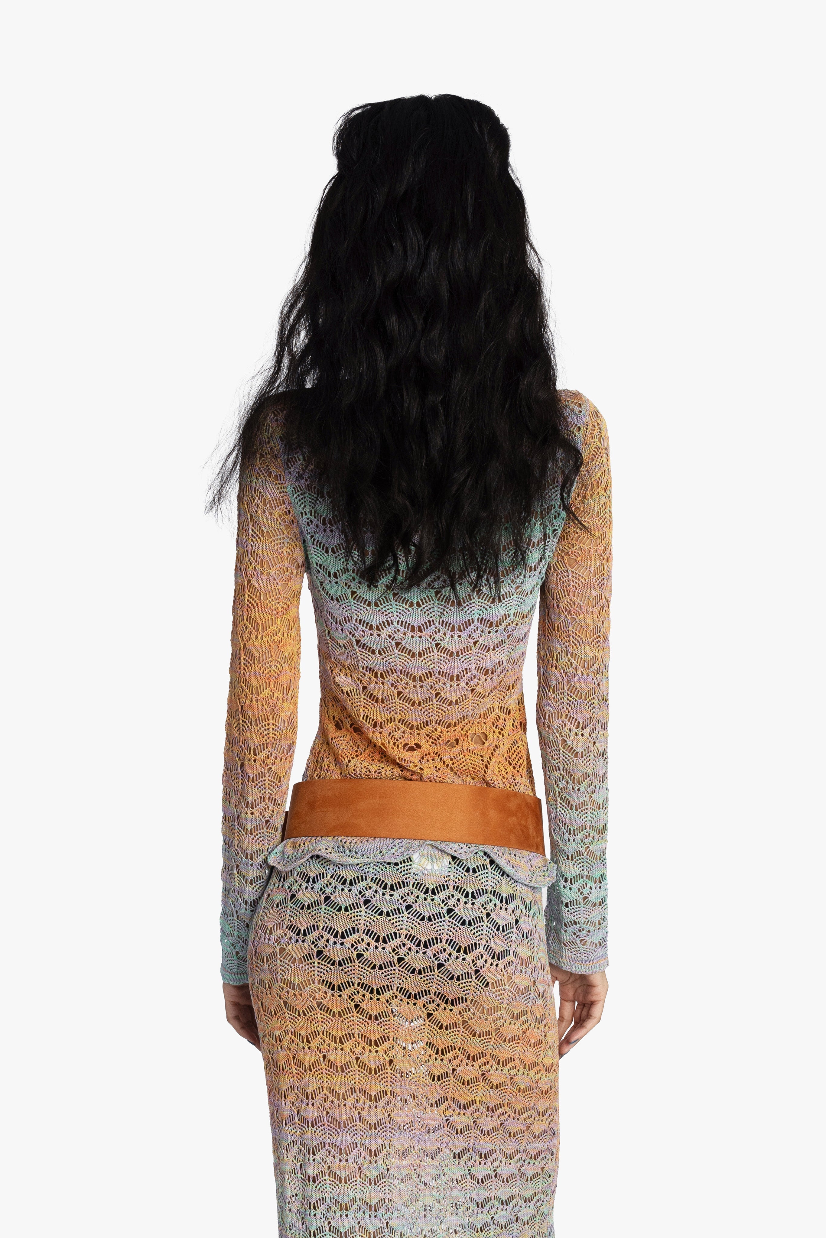 Ombre Space Dye Crochet Top - Sunset - Anna Sui Sale
