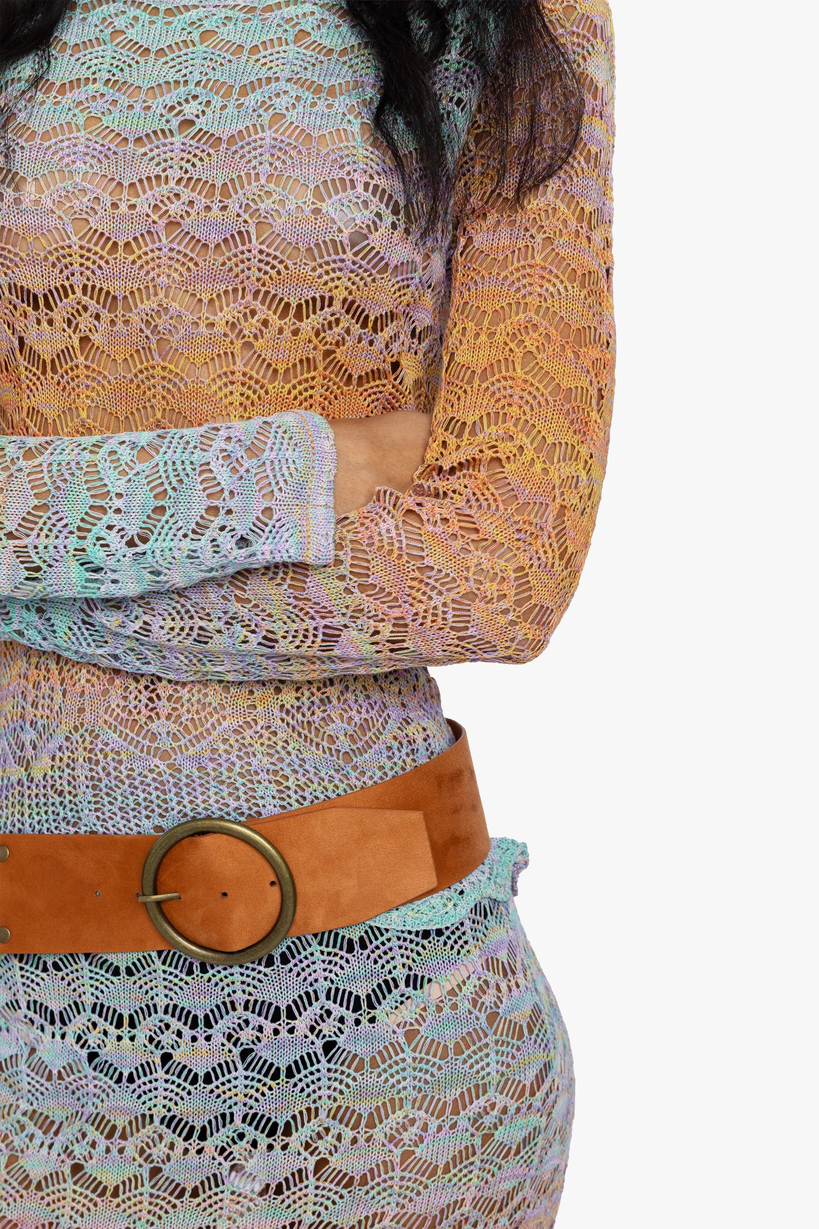 Ombre Space Dye Crochet Top - Sunset - Anna Sui Sale