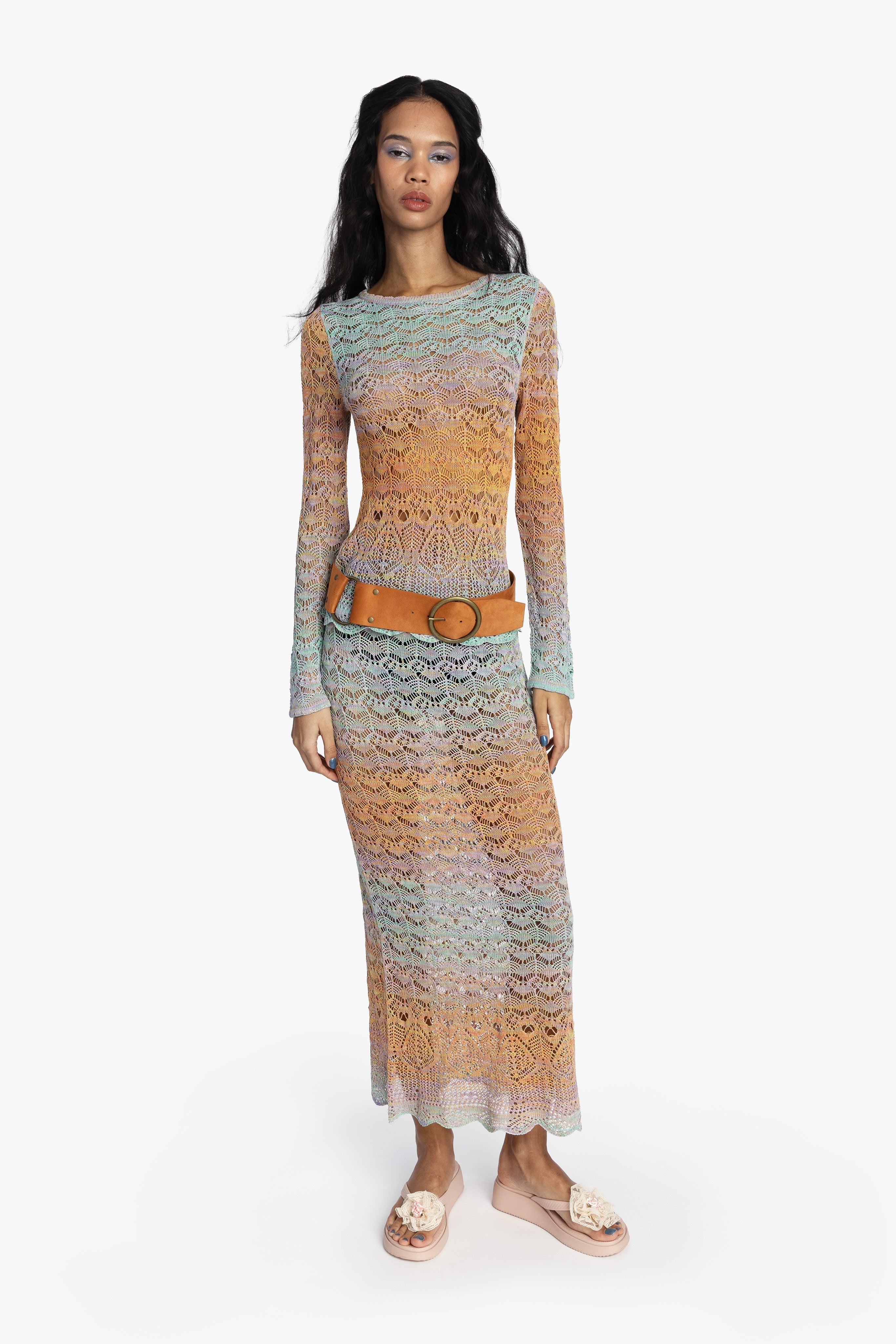 Ombre Space Dye Crochet Top - Sunset - Anna Sui Sale