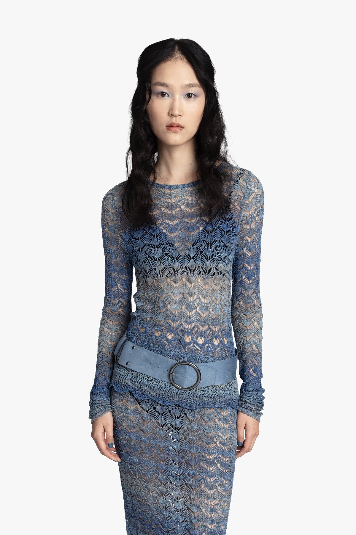 Ombre Space Dye Crochet Top - Twilight - Anna Sui US