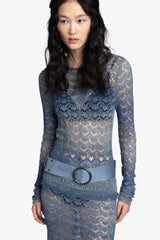 Ombre Space Dye Crochet Top - Twilight - Anna Sui US