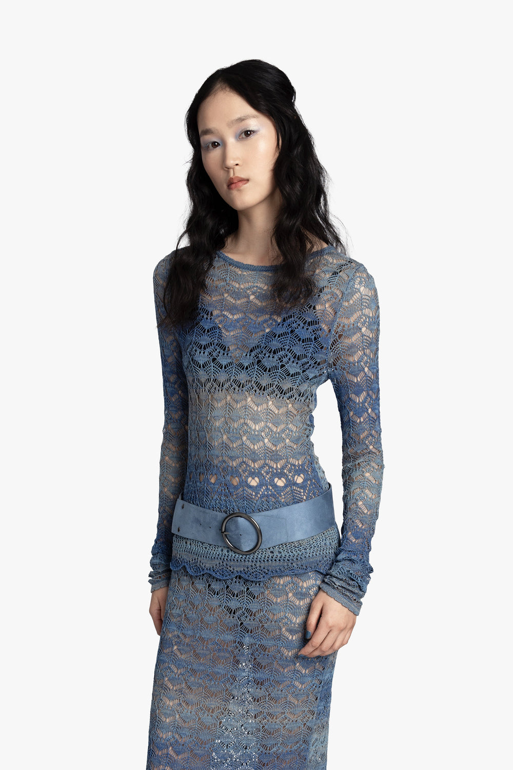 Ombre Space Dye Crochet Top - Twilight - Anna Sui US