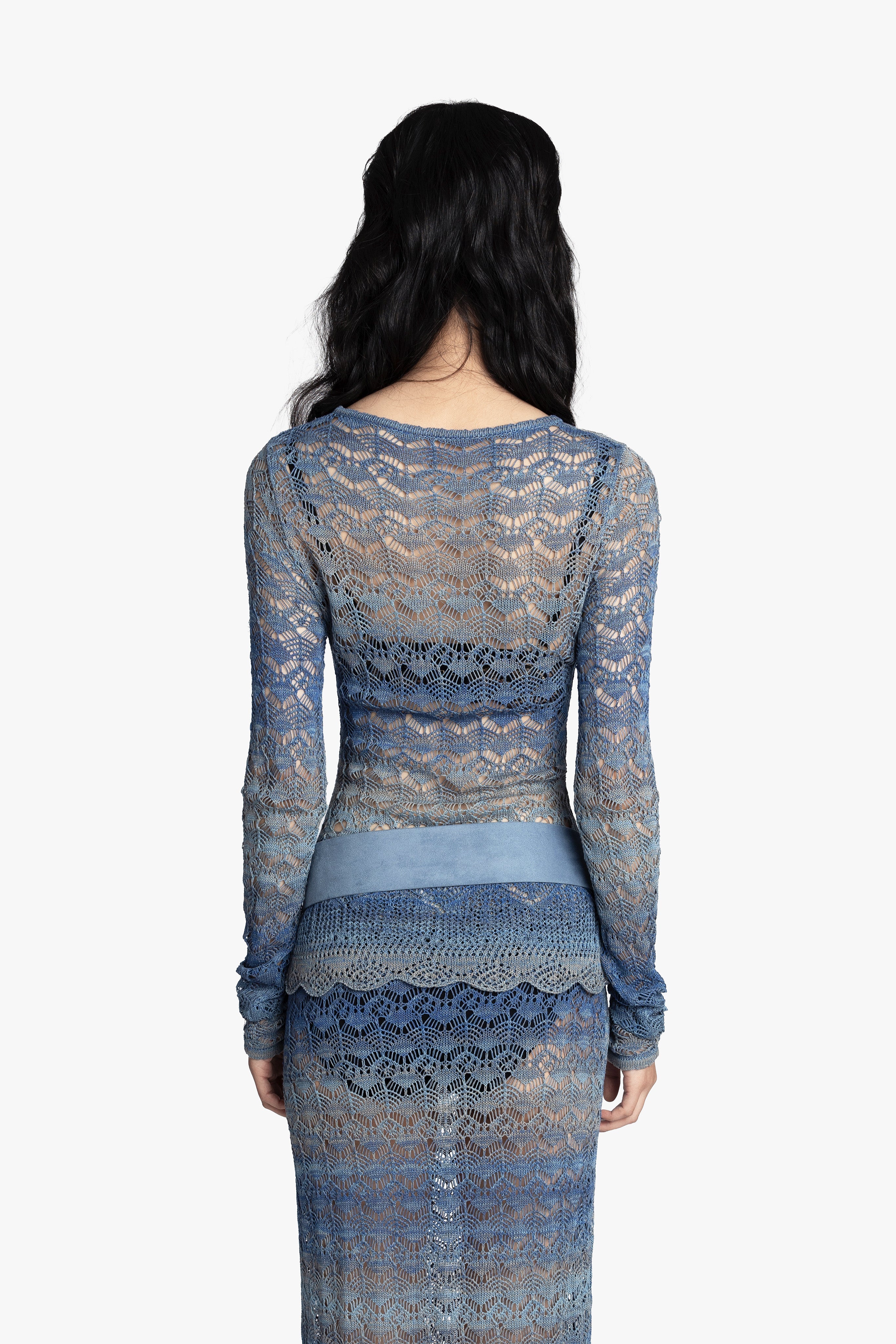 Ombre Space Dye Crochet Top - Twilight - Anna Sui US