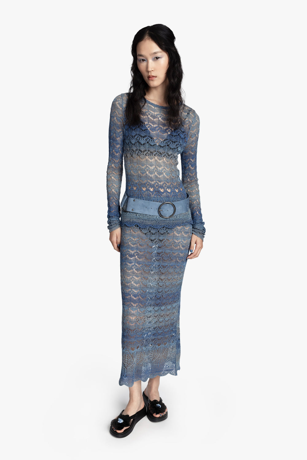 Ombre Space Dye Crochet Top - Twilight - Anna Sui US