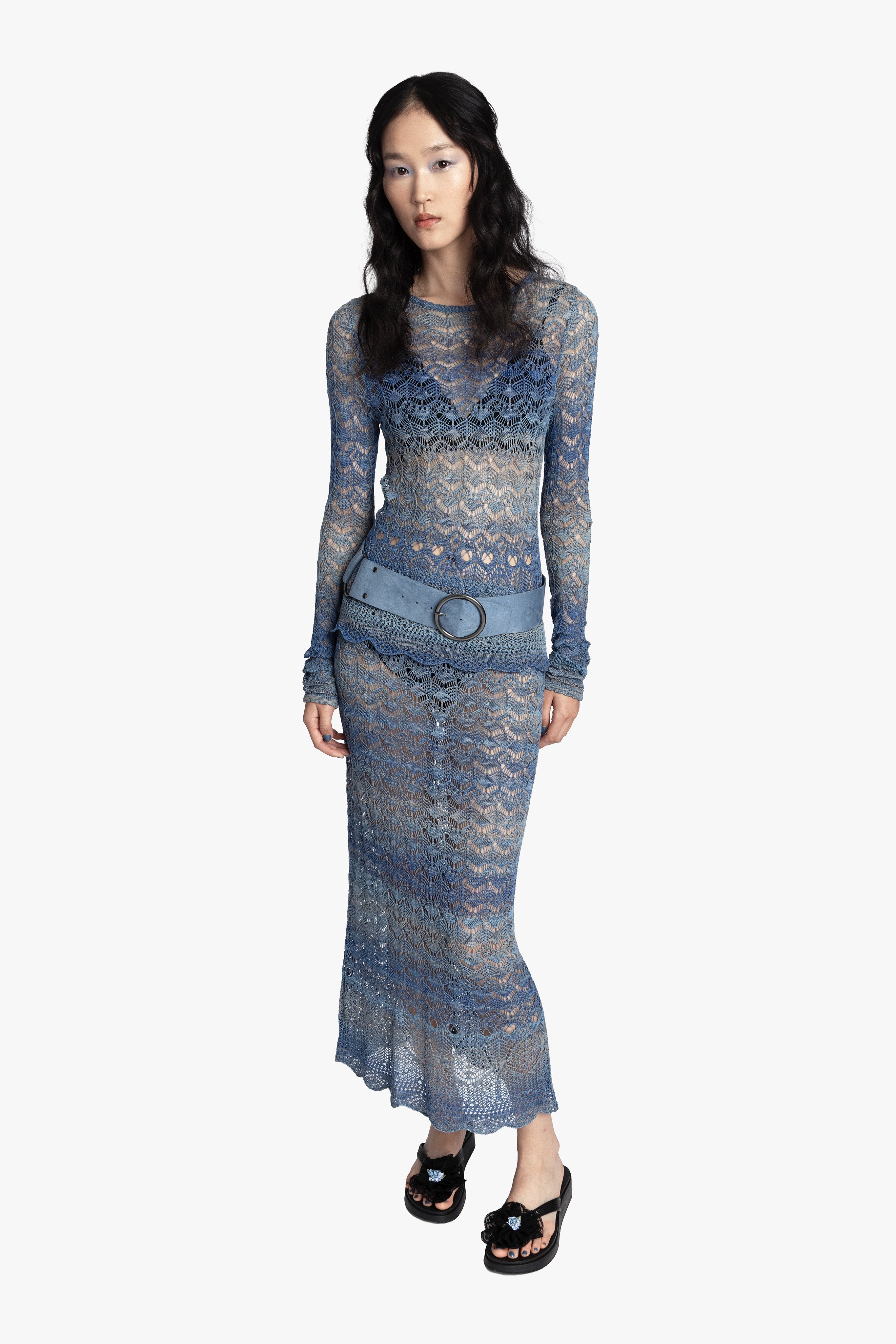 Ombre Space Dye Crochet Top - Twilight - Anna Sui US