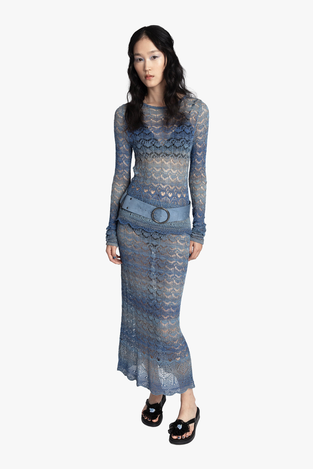 Ombre Space Dye Crochet Top - Twilight - Anna Sui US