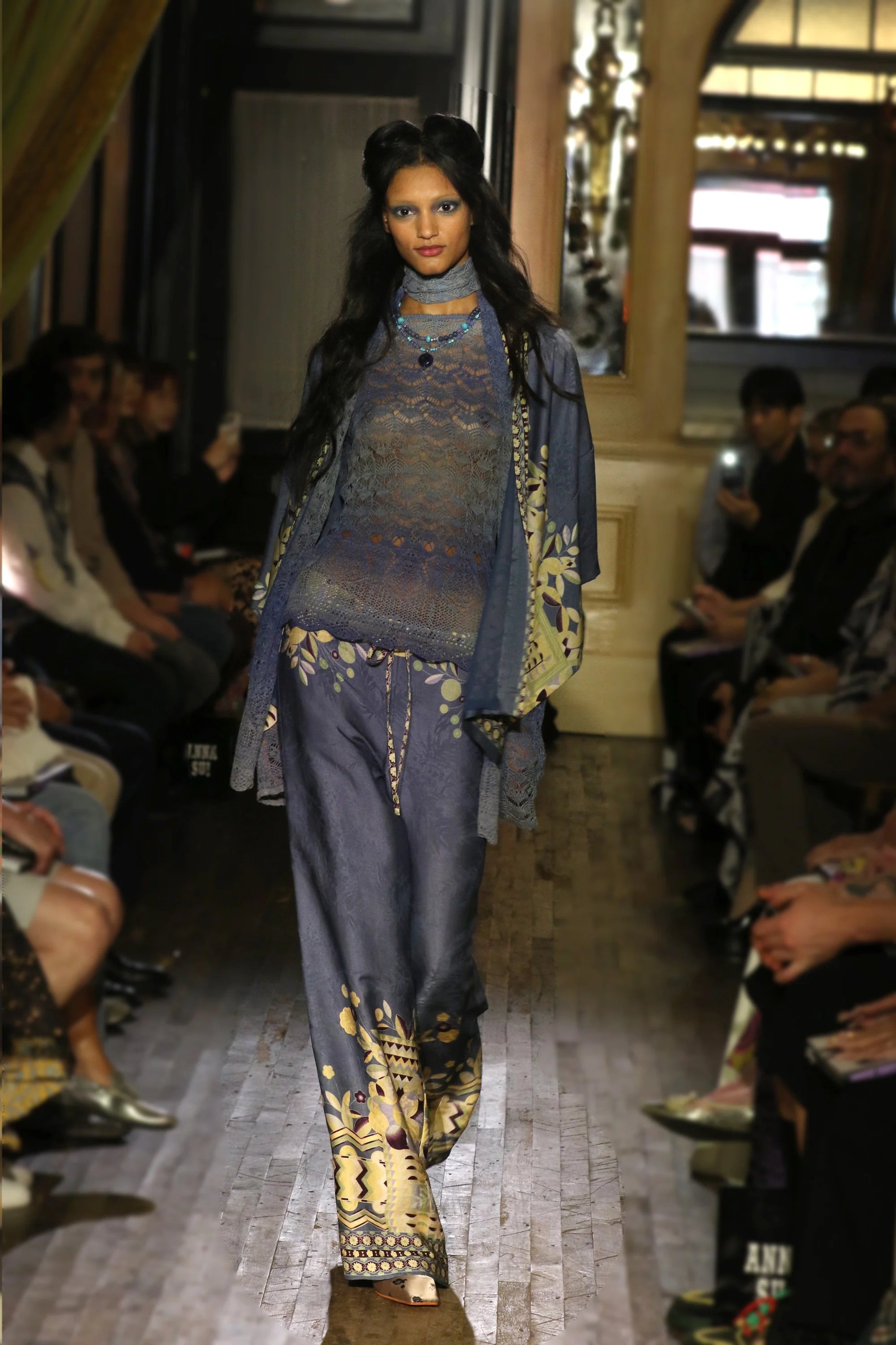 Ombre Space Dye Crochet Top - Twilight - Anna Sui US
