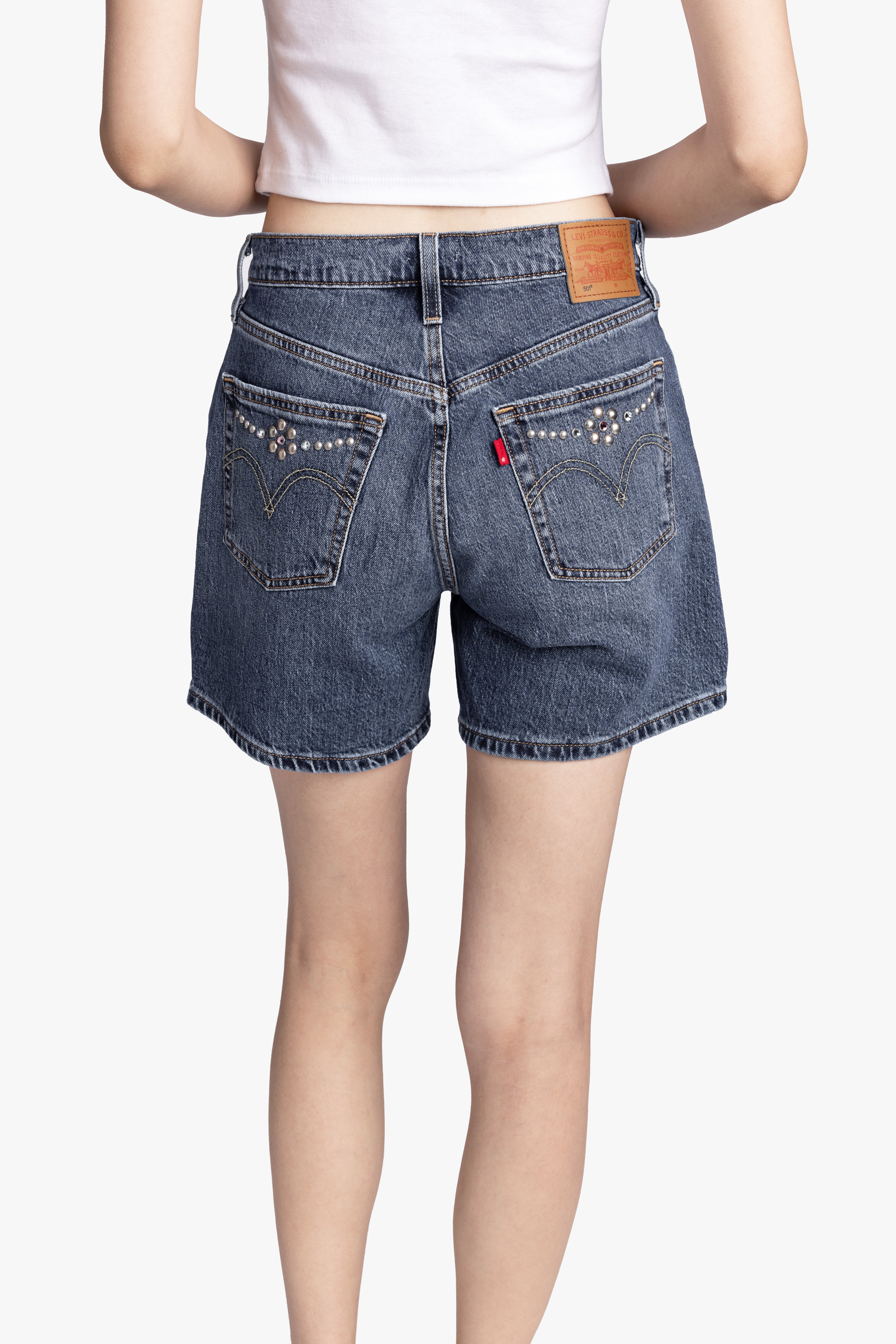 Studded Denim Shorts - Anna Sui Outlet