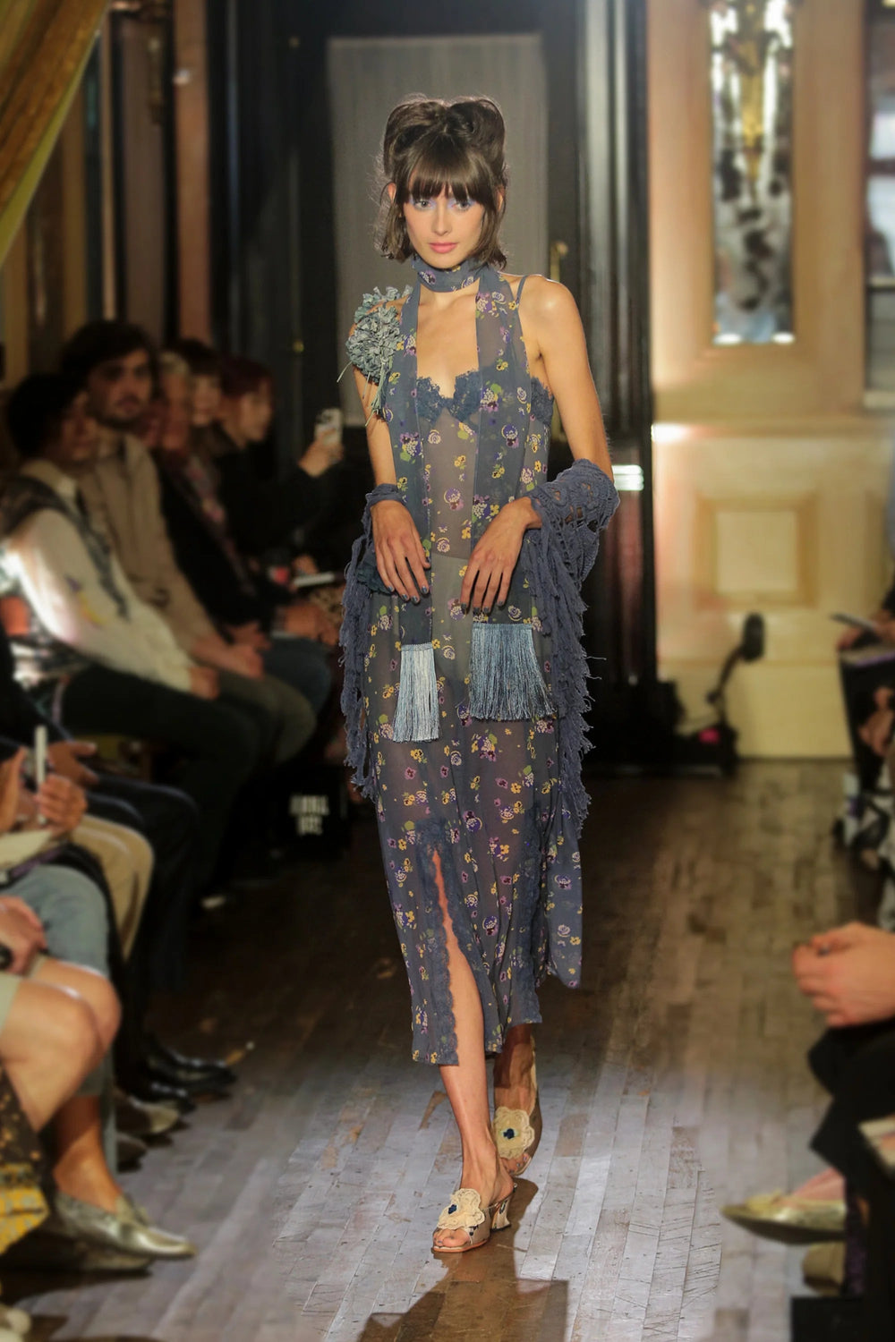 Night Blooming Chiffon Fringe Scarf - Anna Sui Online