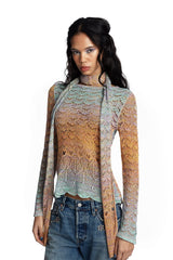 Ombre Space Dye Crochet Scarf - Sunset - Anna Sui Outlet