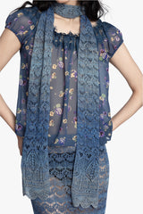 Ombre Space Dye Crochet Scarf - Twilight - Anna Sui Sale