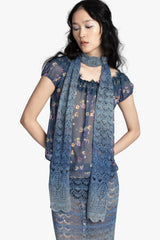 Ombre Space Dye Crochet Scarf - Twilight - Anna Sui Sale