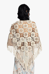 Linen Crochet Shawl- Linen - Anna Sui Outlet