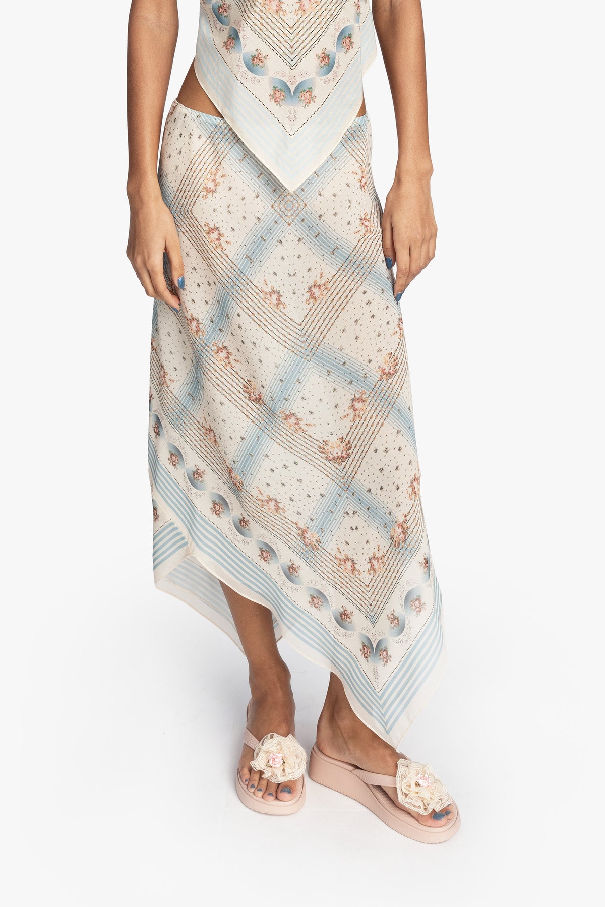Heritage Scarf Print Chiffon Skirt - Anna Sui Discount