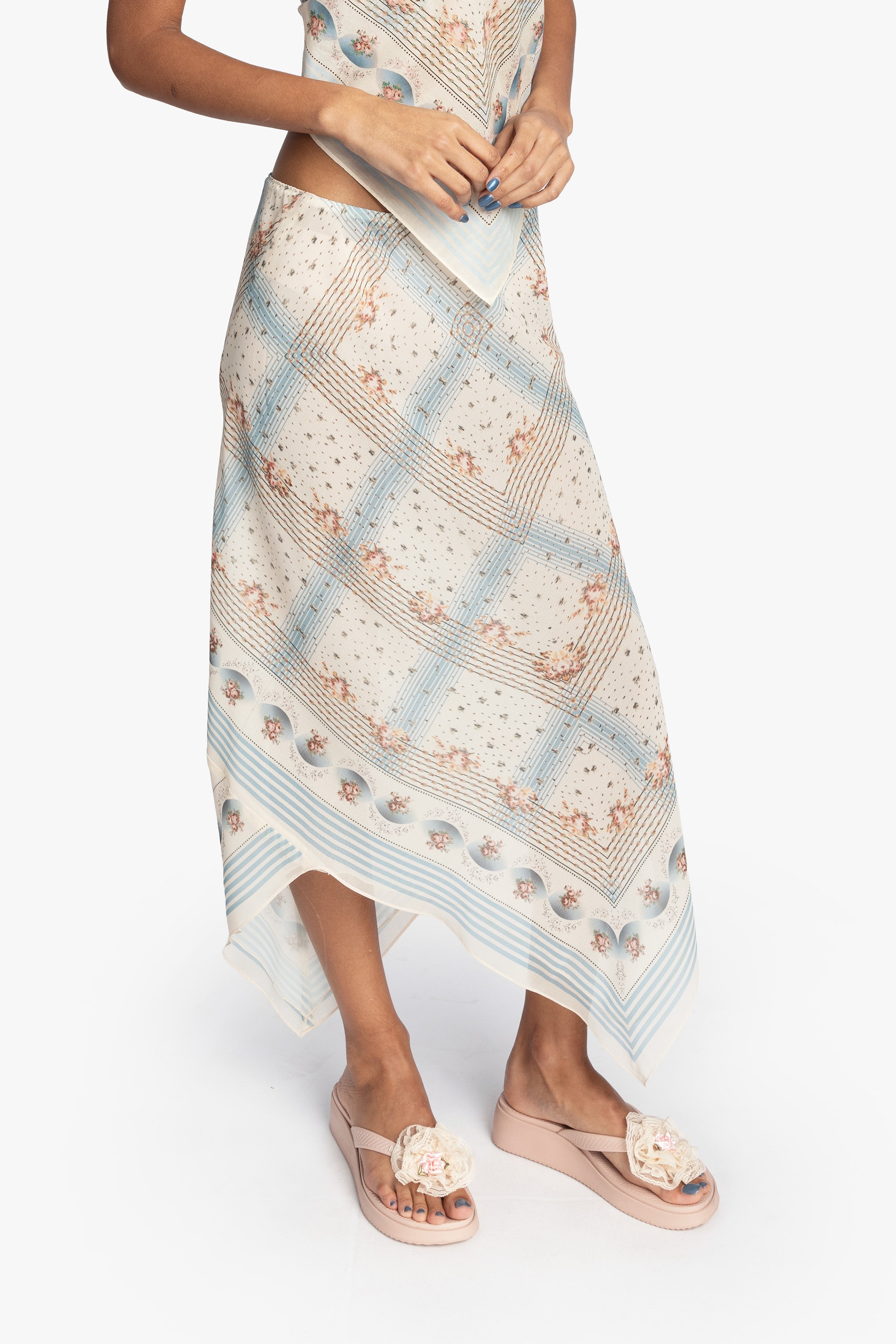 Heritage Scarf Print Chiffon Skirt - Anna Sui Discount