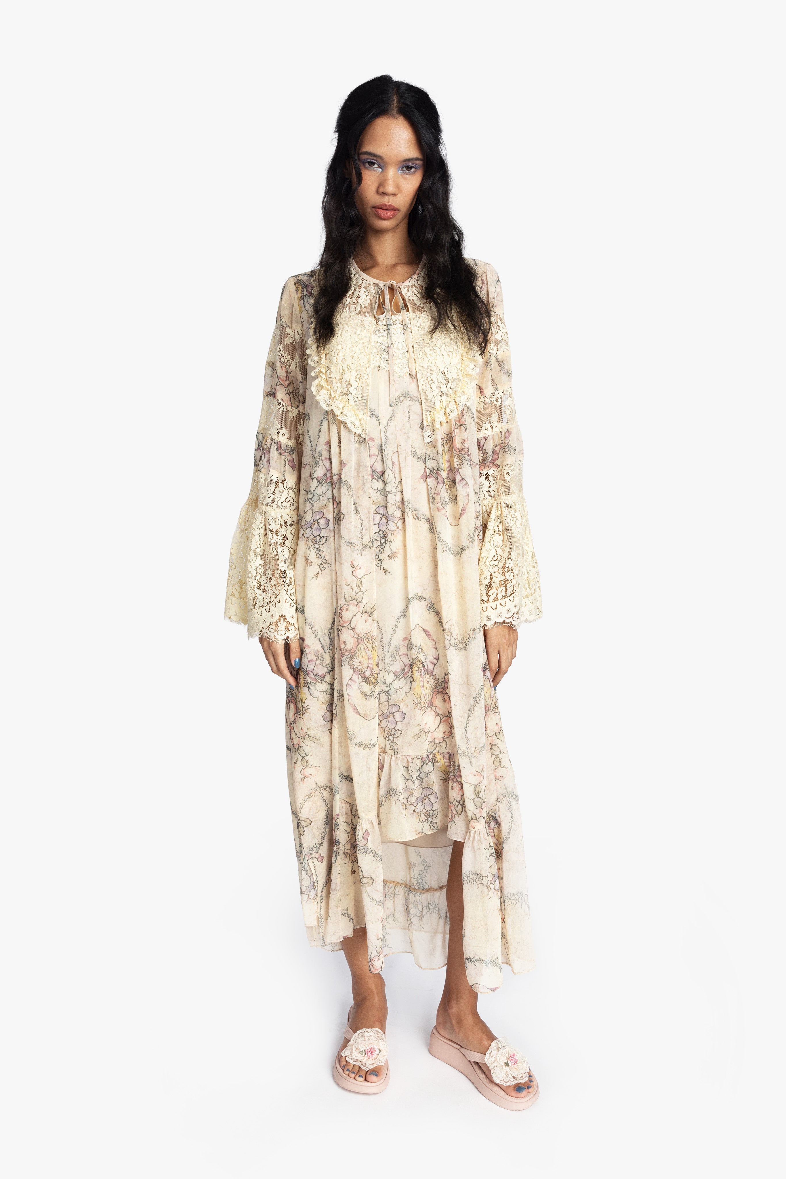 Spirit Bloom Chiffon Peignoir - Anna Sui Outlet