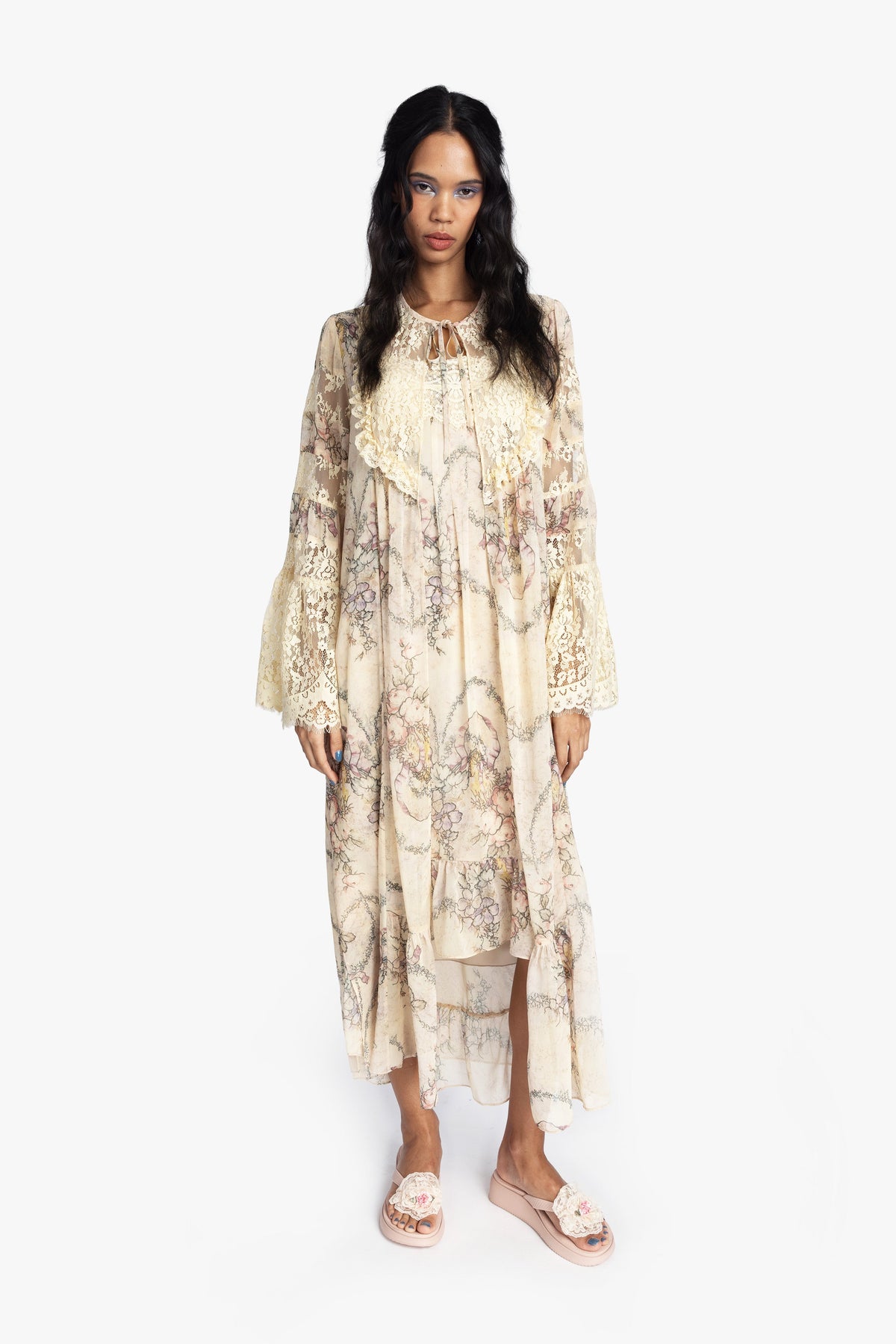 Spirit Bloom Chiffon Peignoir - Anna Sui Outlet