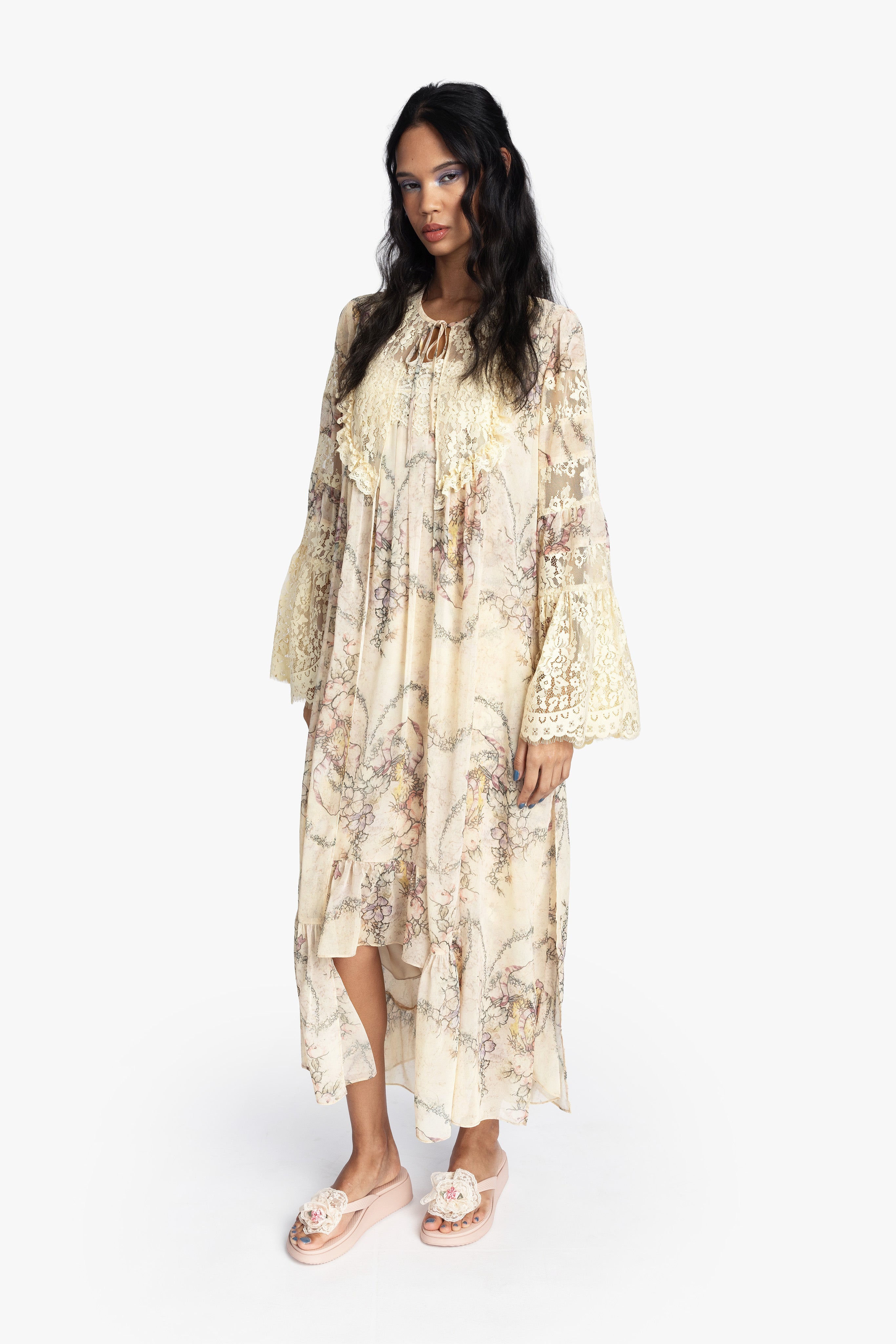 Spirit Bloom Chiffon Peignoir - Anna Sui Outlet