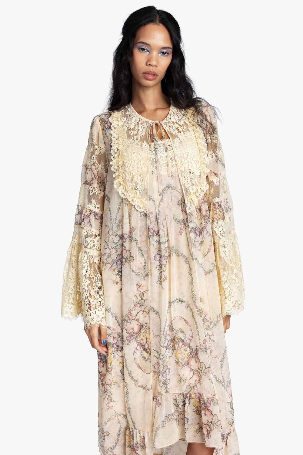 Spirit Bloom Chiffon Peignoir - Anna Sui Outlet