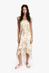 Spirit Bloom Chiffon Ruffle Dress - Anna Sui Online