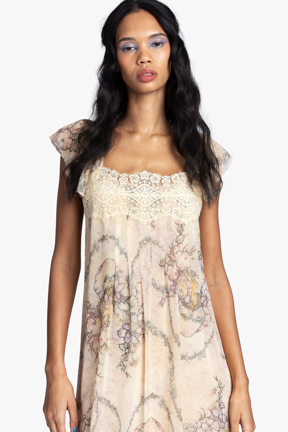 Spirit Bloom Chiffon Ruffle Dress - Anna Sui Online