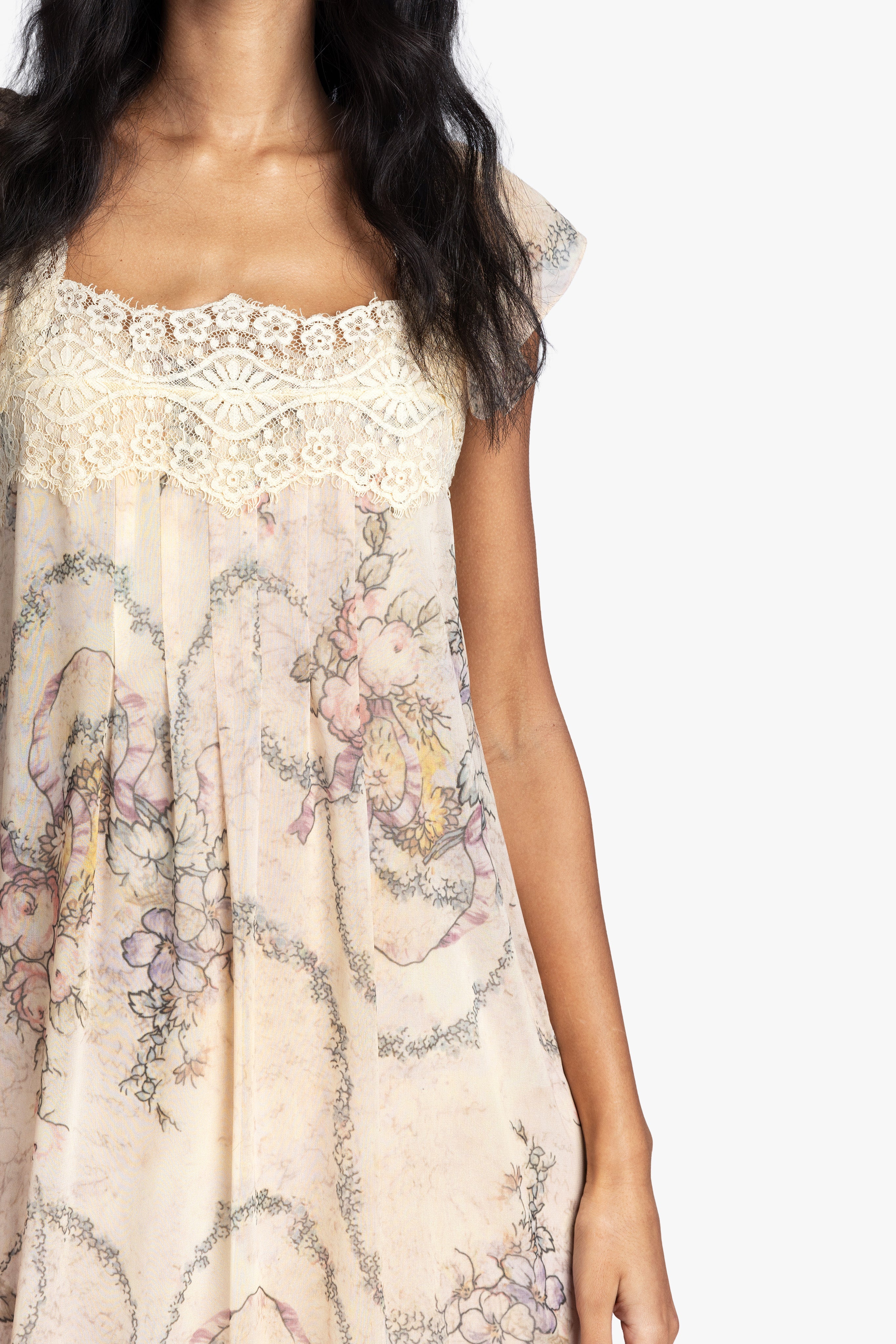 Spirit Bloom Chiffon Ruffle Dress - Anna Sui Online