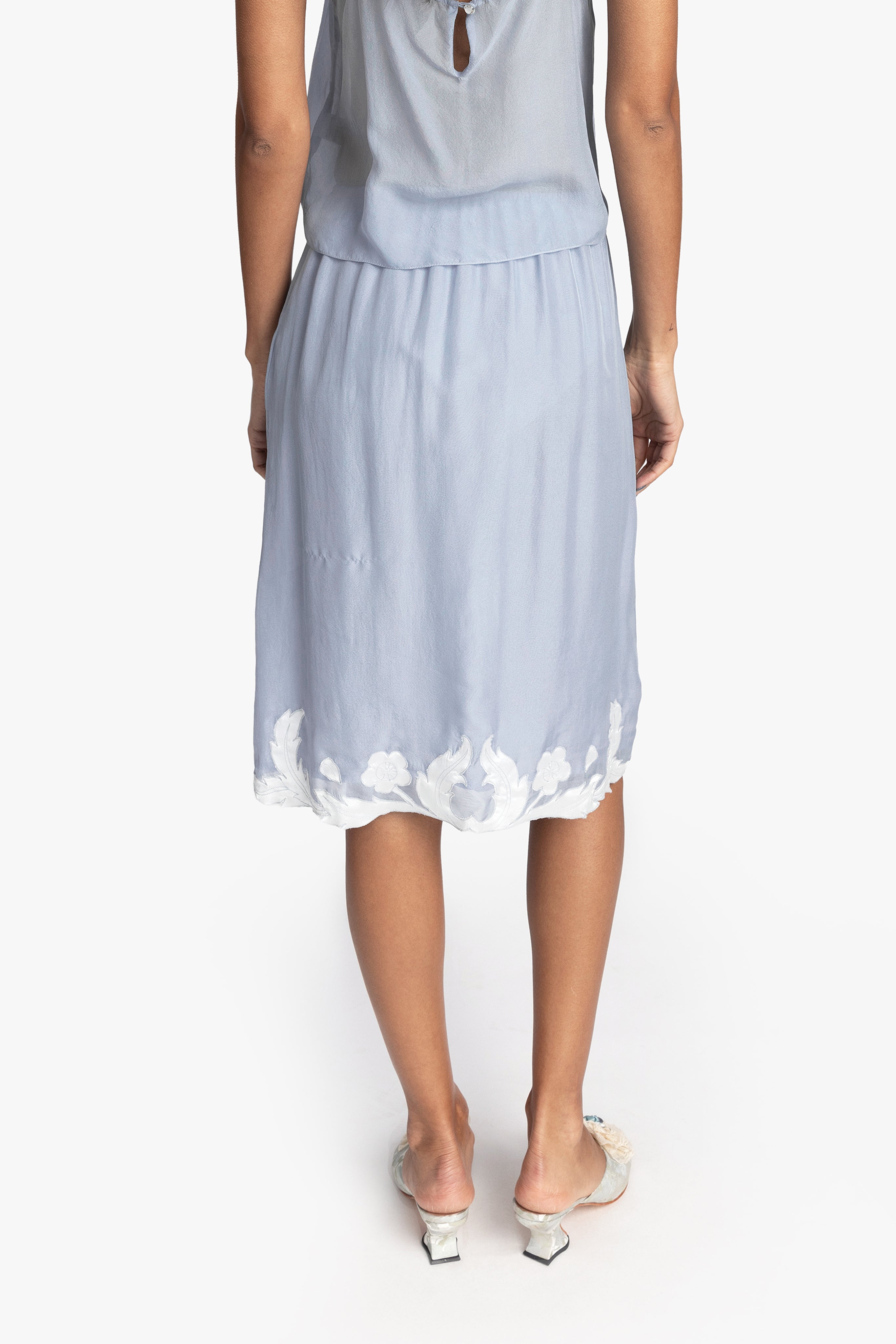 Nouveau Satin Applique Skirt - Anna Sui Discount